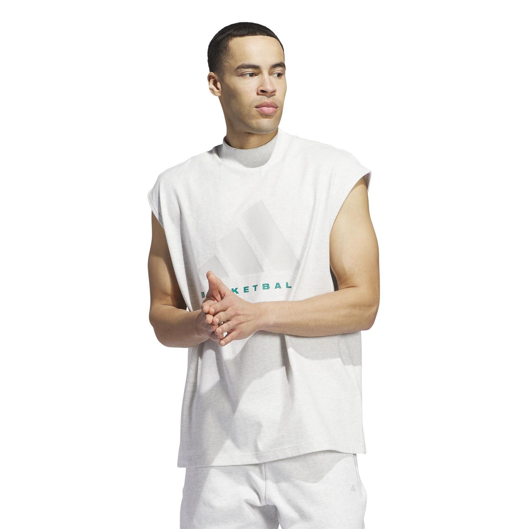 adidas Adi Printed Logo Mock Neck Sleeveless Box Tank