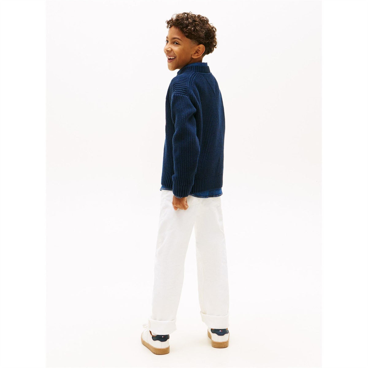 Tommy Hilfiger Heritage Embroidered Crew Neck Ribbed Collar Sweater