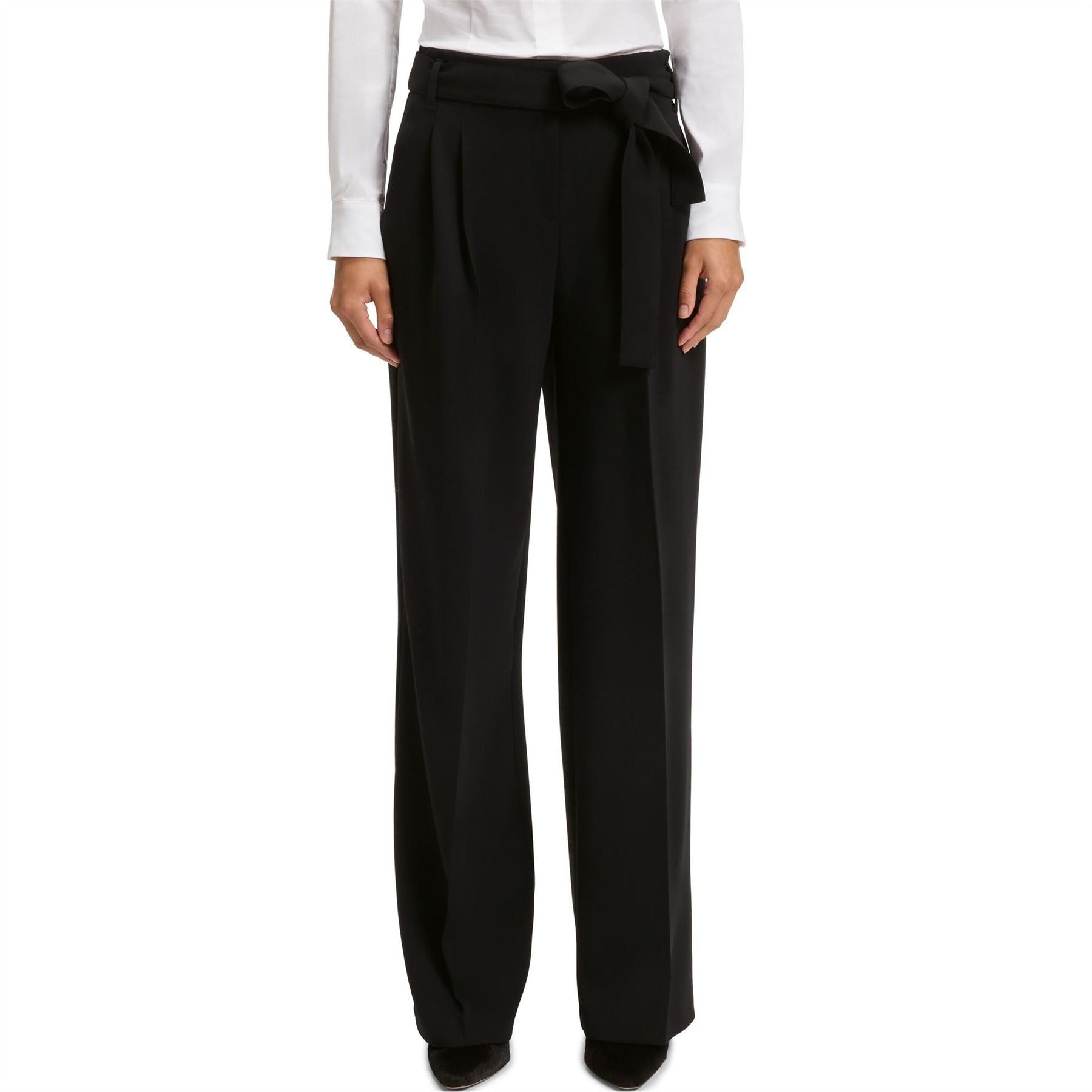 Boss Tapiana Solid Patterned Wide Leg Trousers