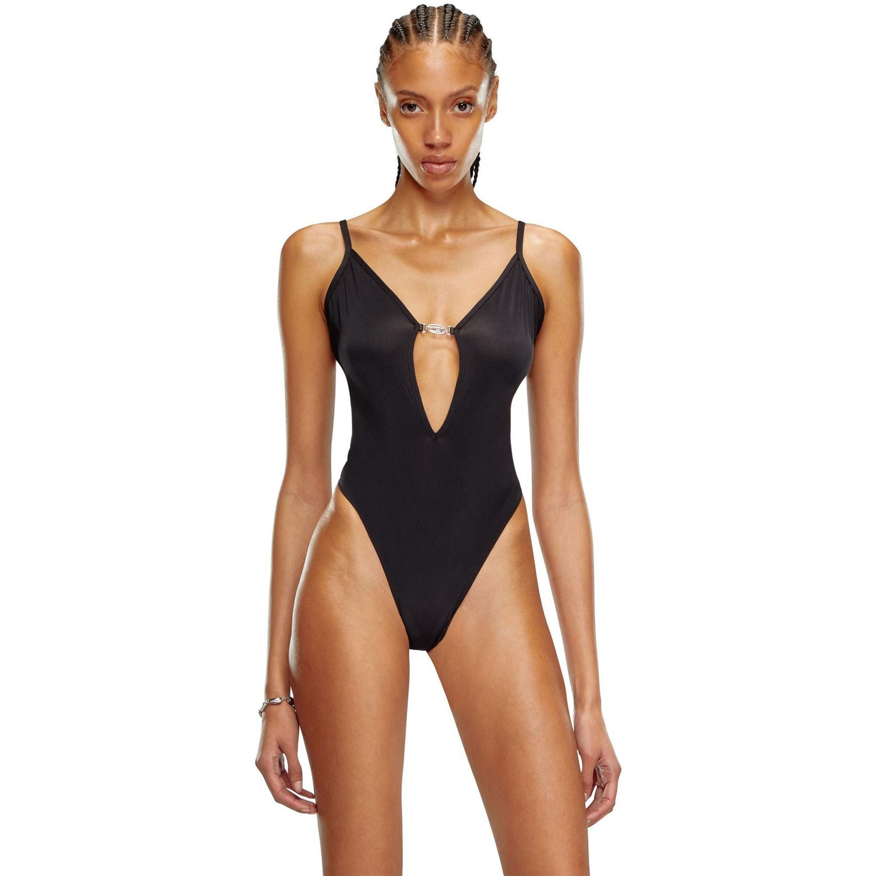 Diesel Cropped V-Neck Slim Fit Bodysuit