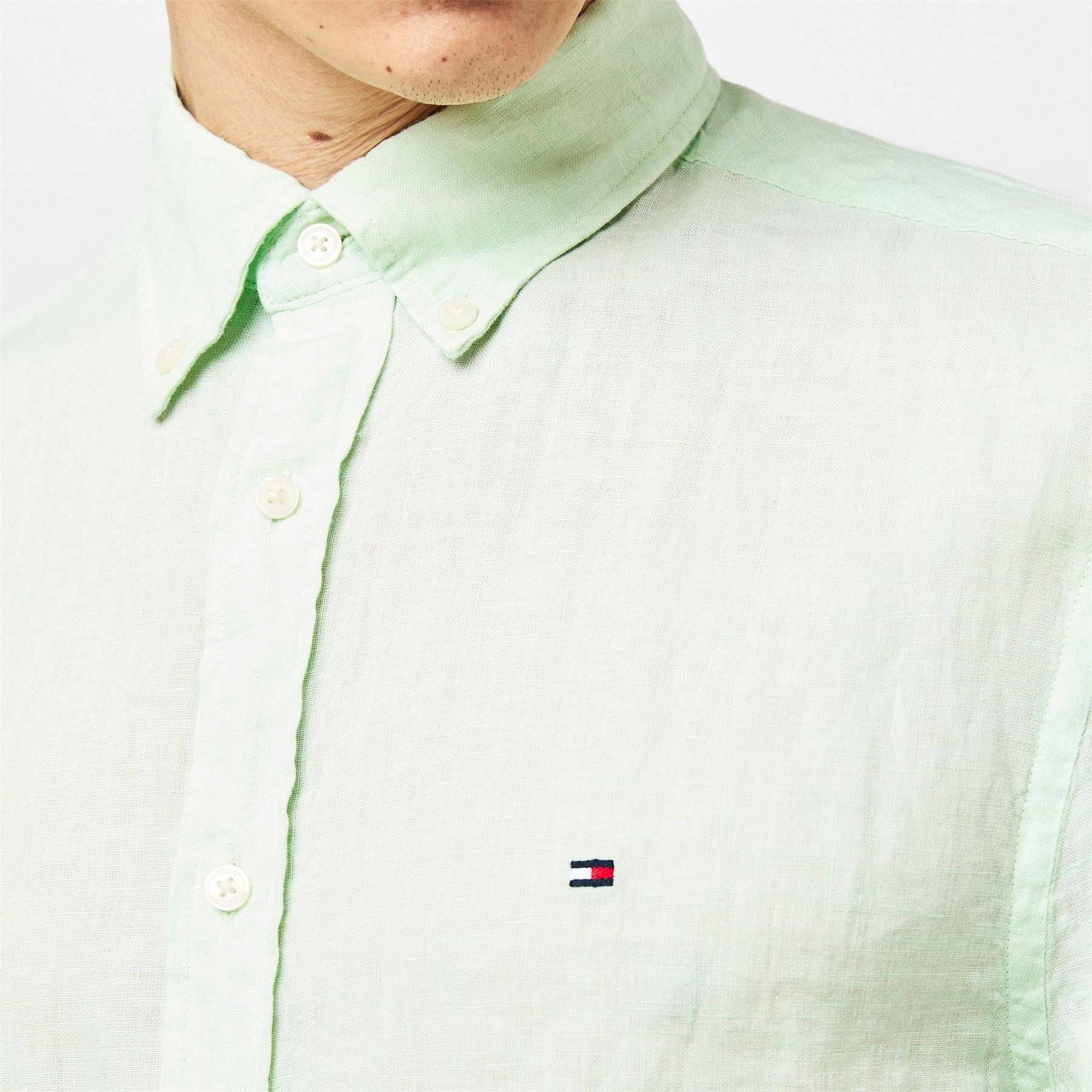 Tommy Hilfiger Pigment Dyed Long Sleeve Plain Shirt