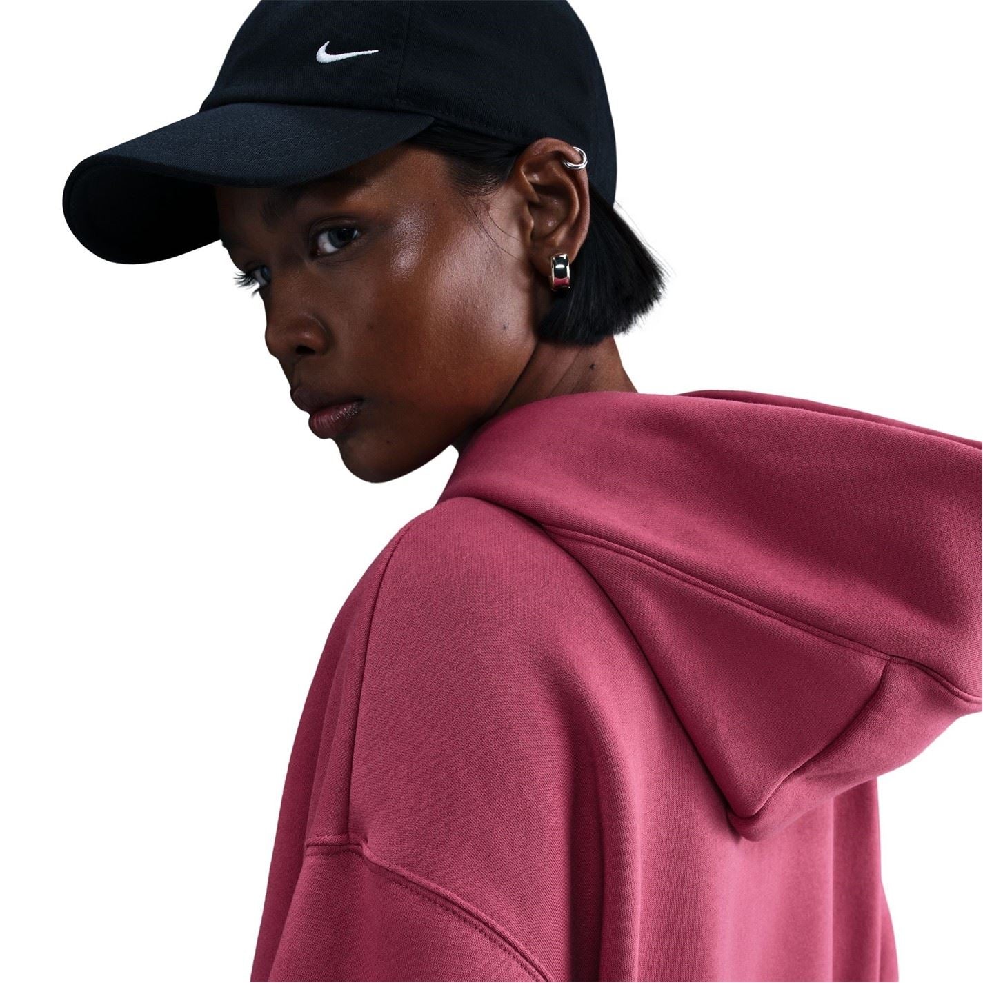 Nike Phoenix Fleece Oversize Fit Drop Shoulder Long Sleeve Hooded Neck Sweatshirt