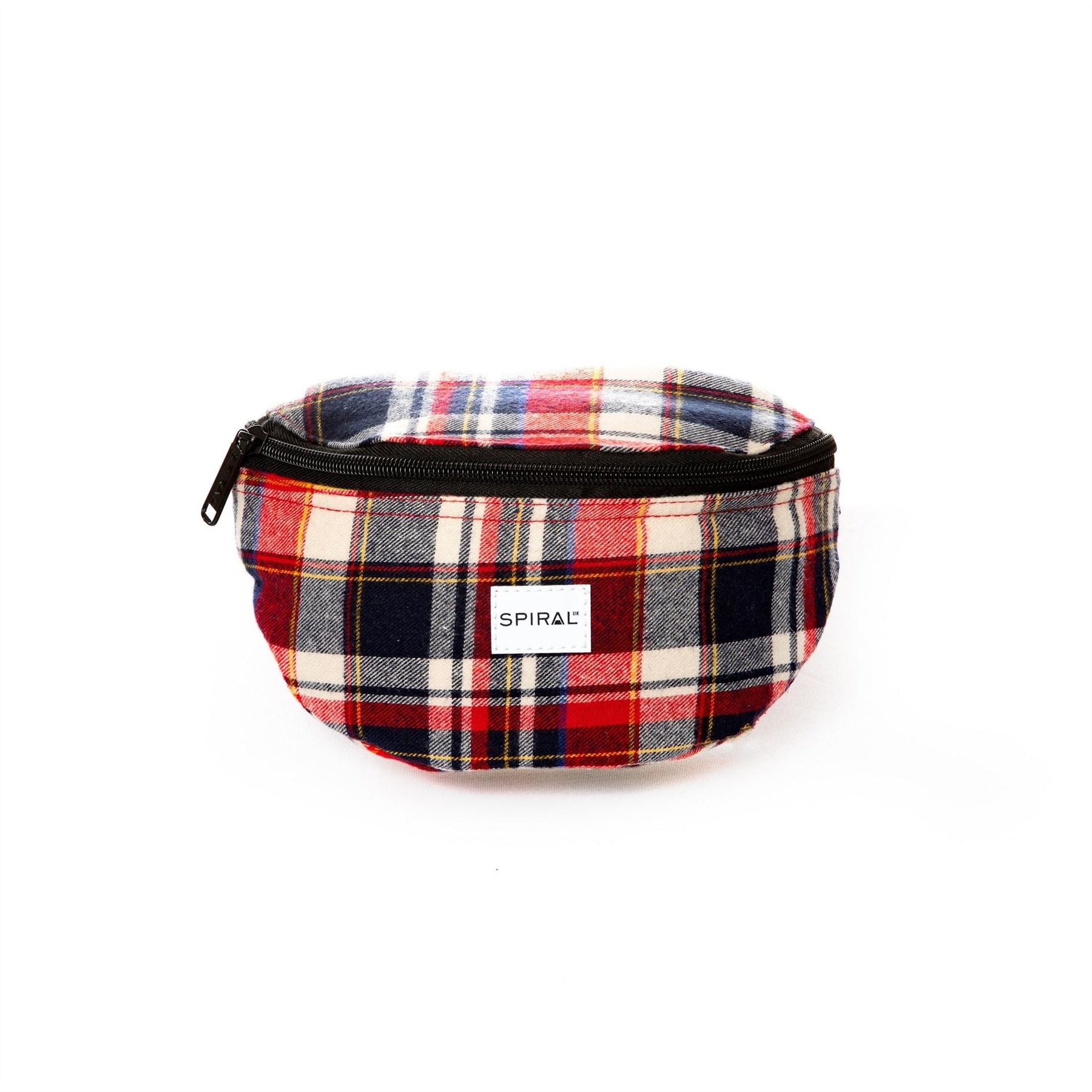 Spiral Plaid Patterned Crescent Shape Fanny Pack