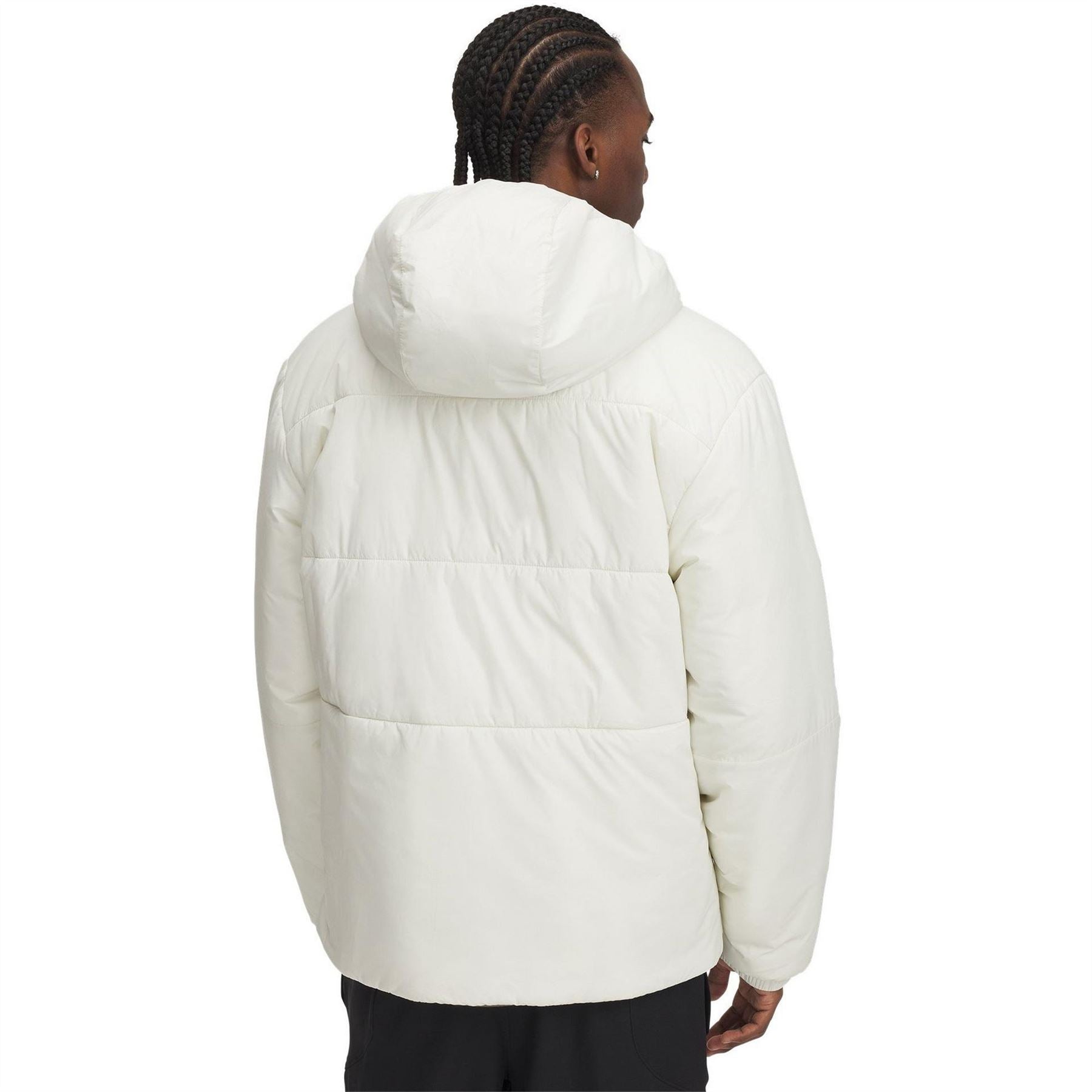 Under Armour Solid Patterned Hooded Zipped Pocket Puffer Jacket