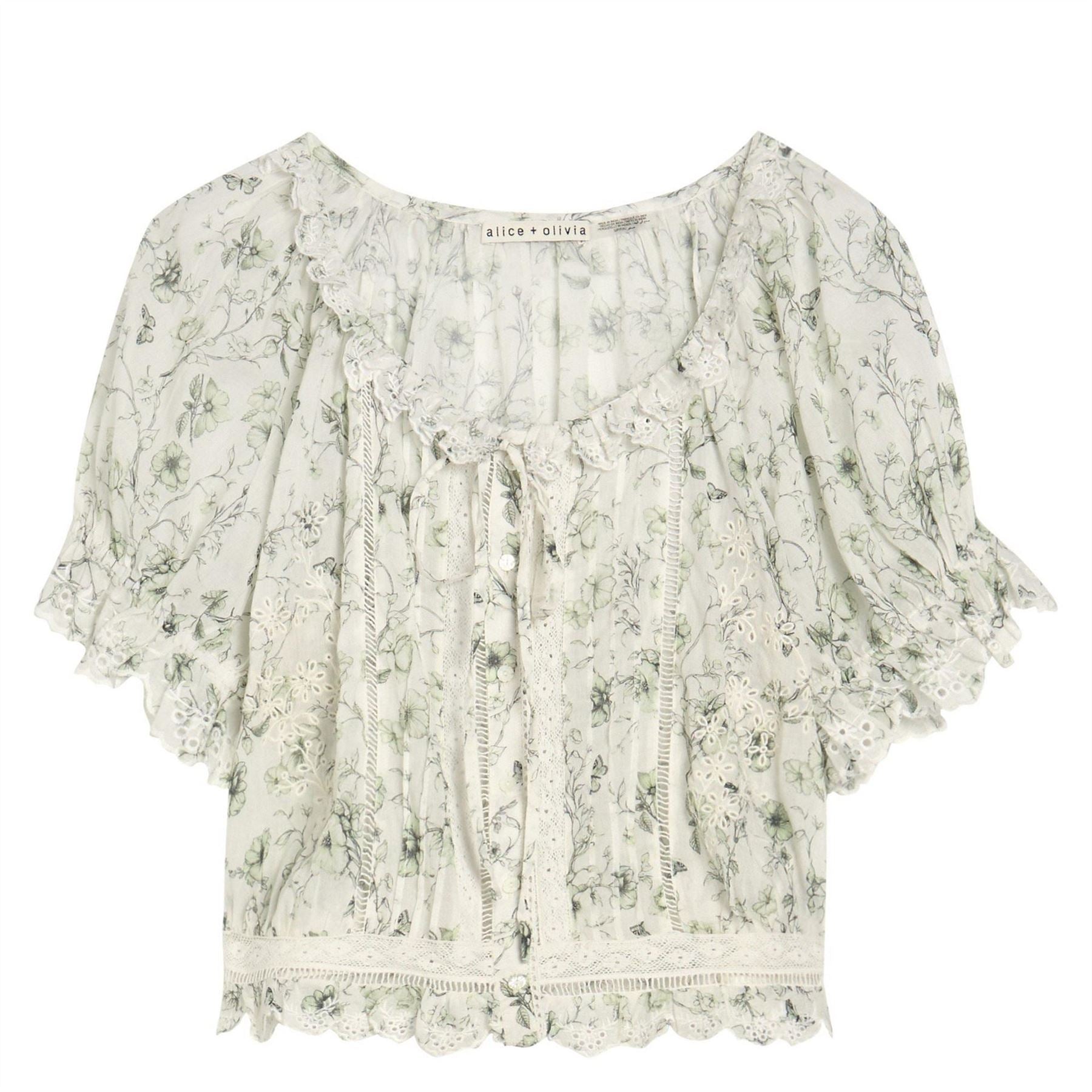 Alice And Olivia Mclaine Puff Sleeve Blouse