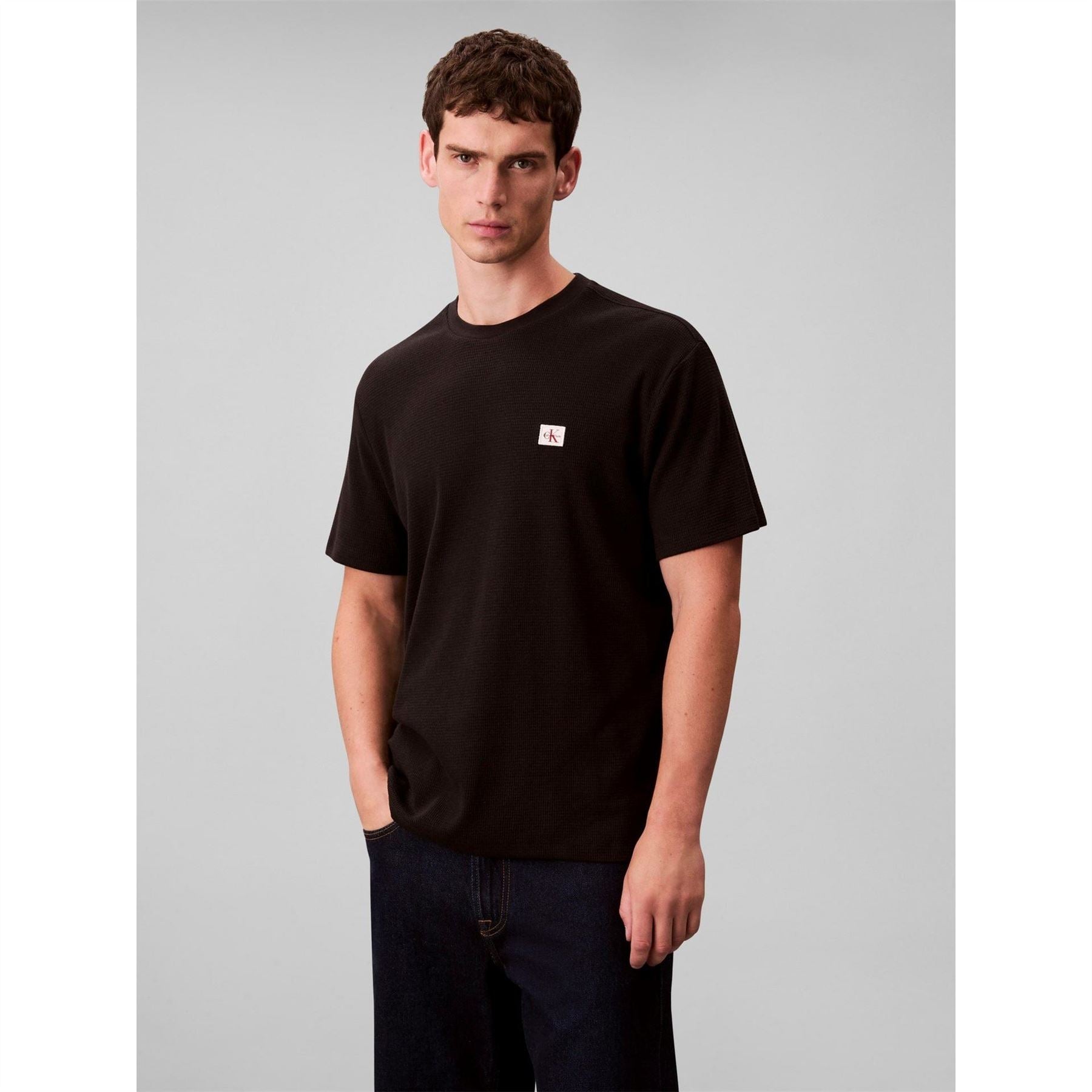 Calvin Klein Jeans Crew Neck Short Sleeve Waffle T-Shirt
