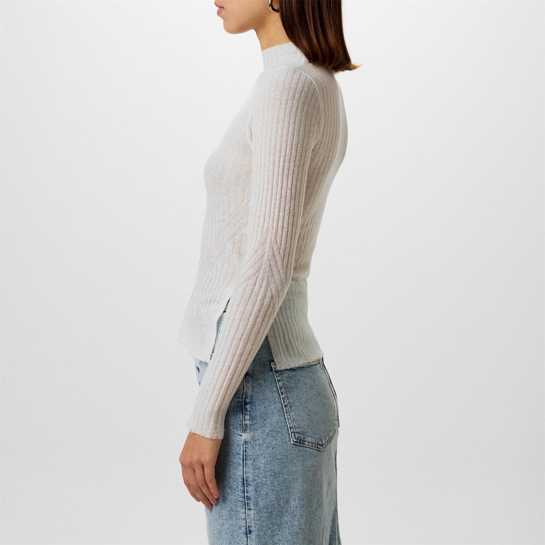 Boss C Fennon Knit Top, Semi Sheer Layering Knitted Top