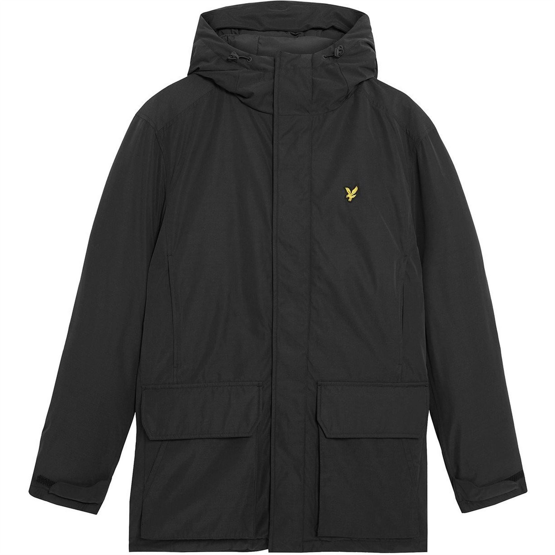 Lyle and Scott Membrane Hooded Solid Patterned Parka Coat