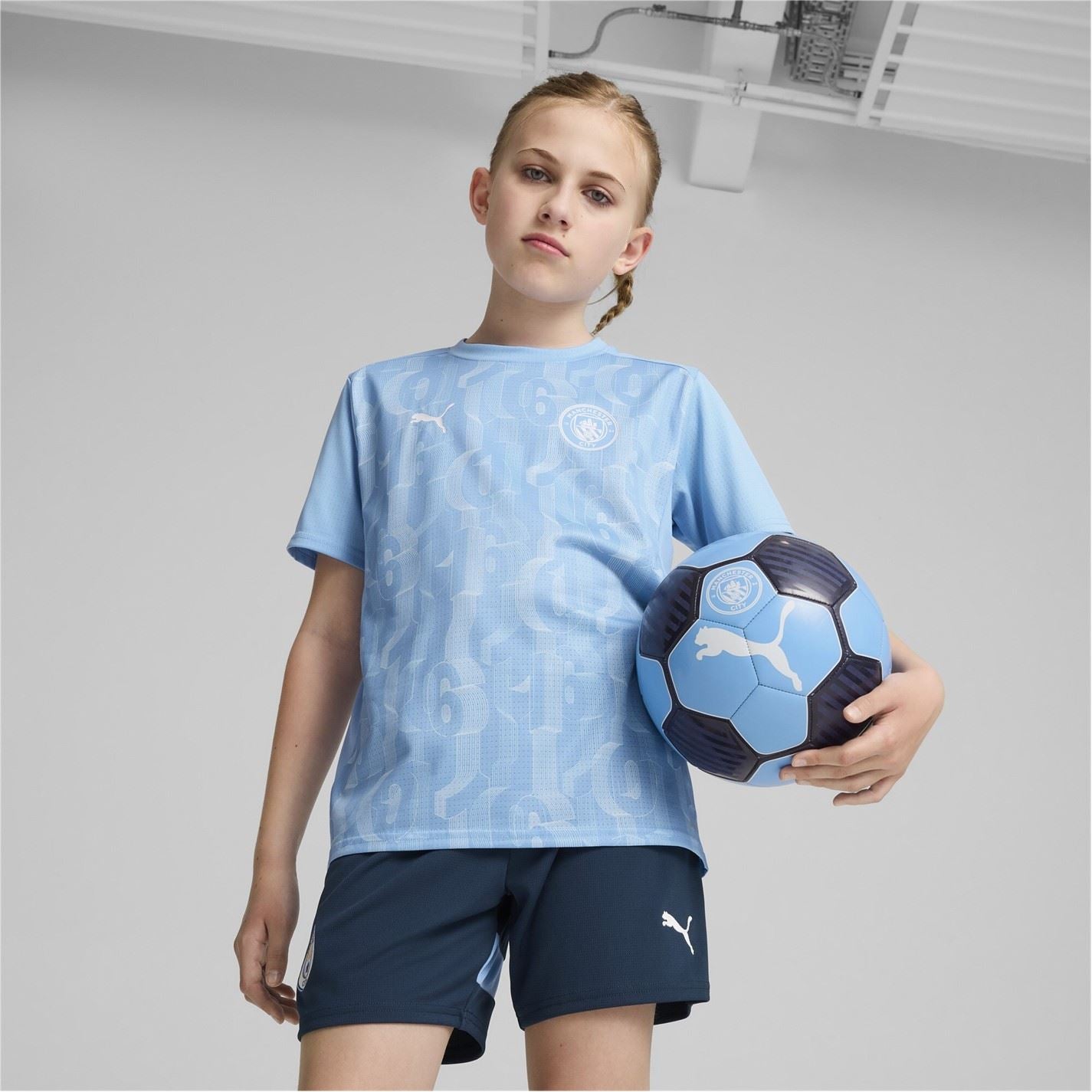 Puma Manchester City Prematch Shirt 2024 2025 Junior