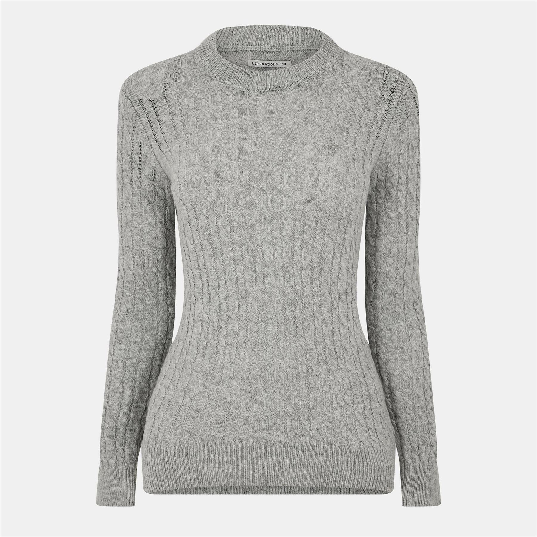 Jack Wills Womens Tinsbury Merino Wool Blend Cable Knitted Jumper