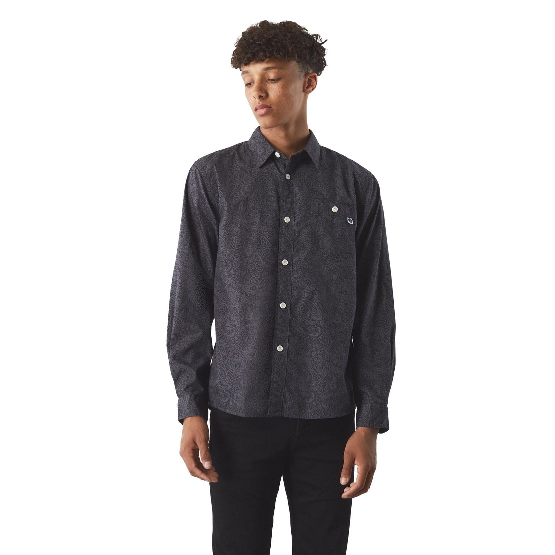 Pretty Green Tonal Paisley Long Sleeve Patterned Shirt