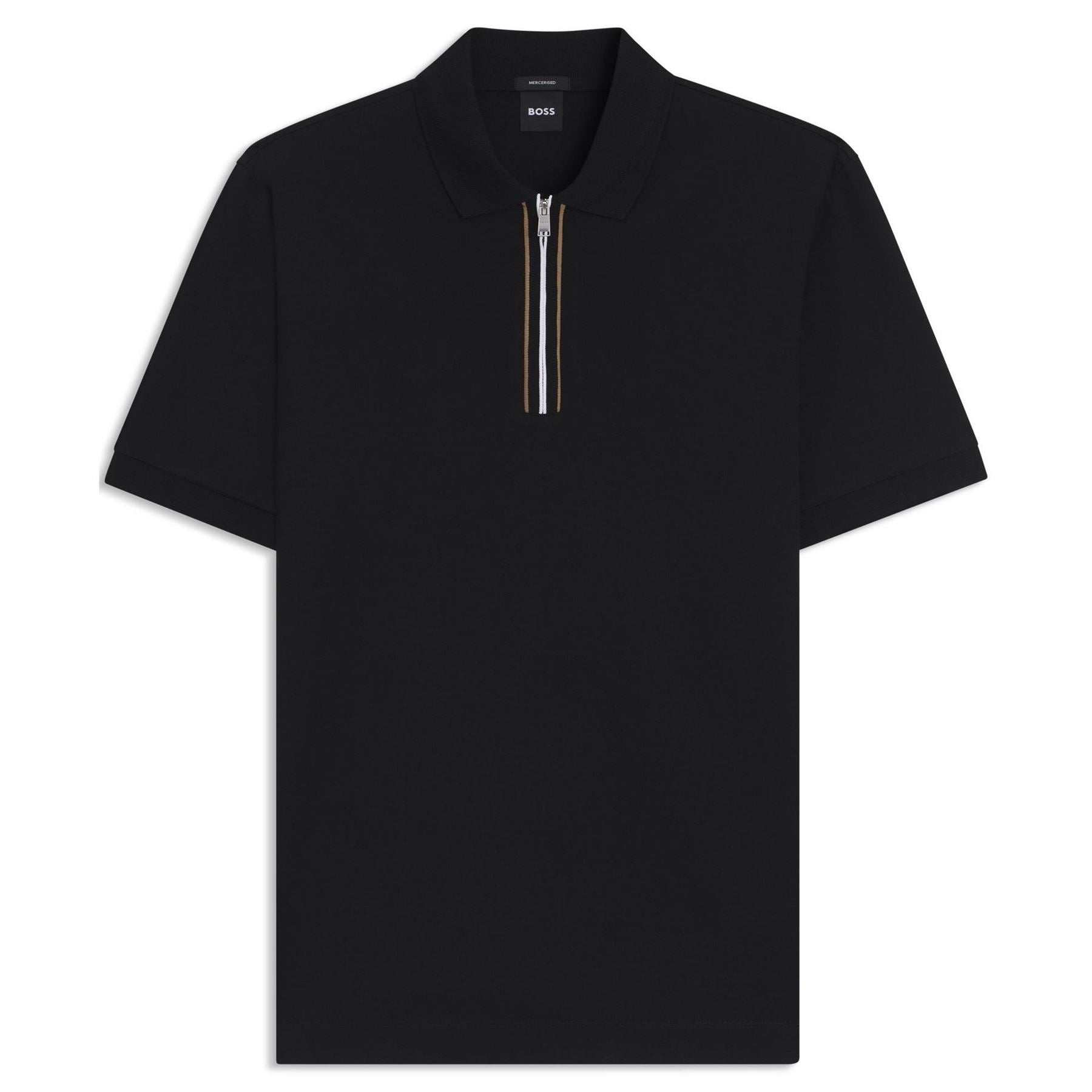 Boss HBB Paras Quarter Zip Cotton Short Sleeve Polo Shirt