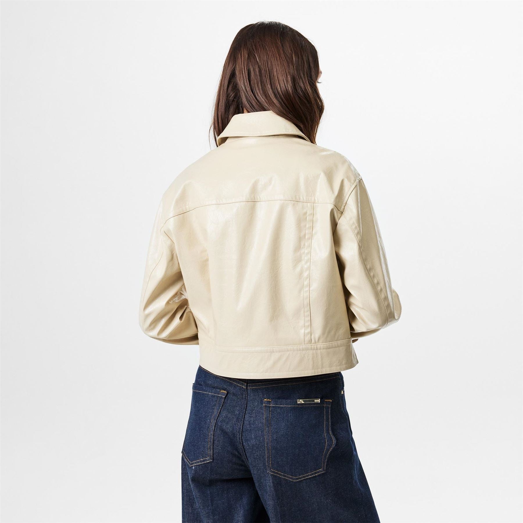 Boss Faux Leather Jacket Relaxed Fit Hooded