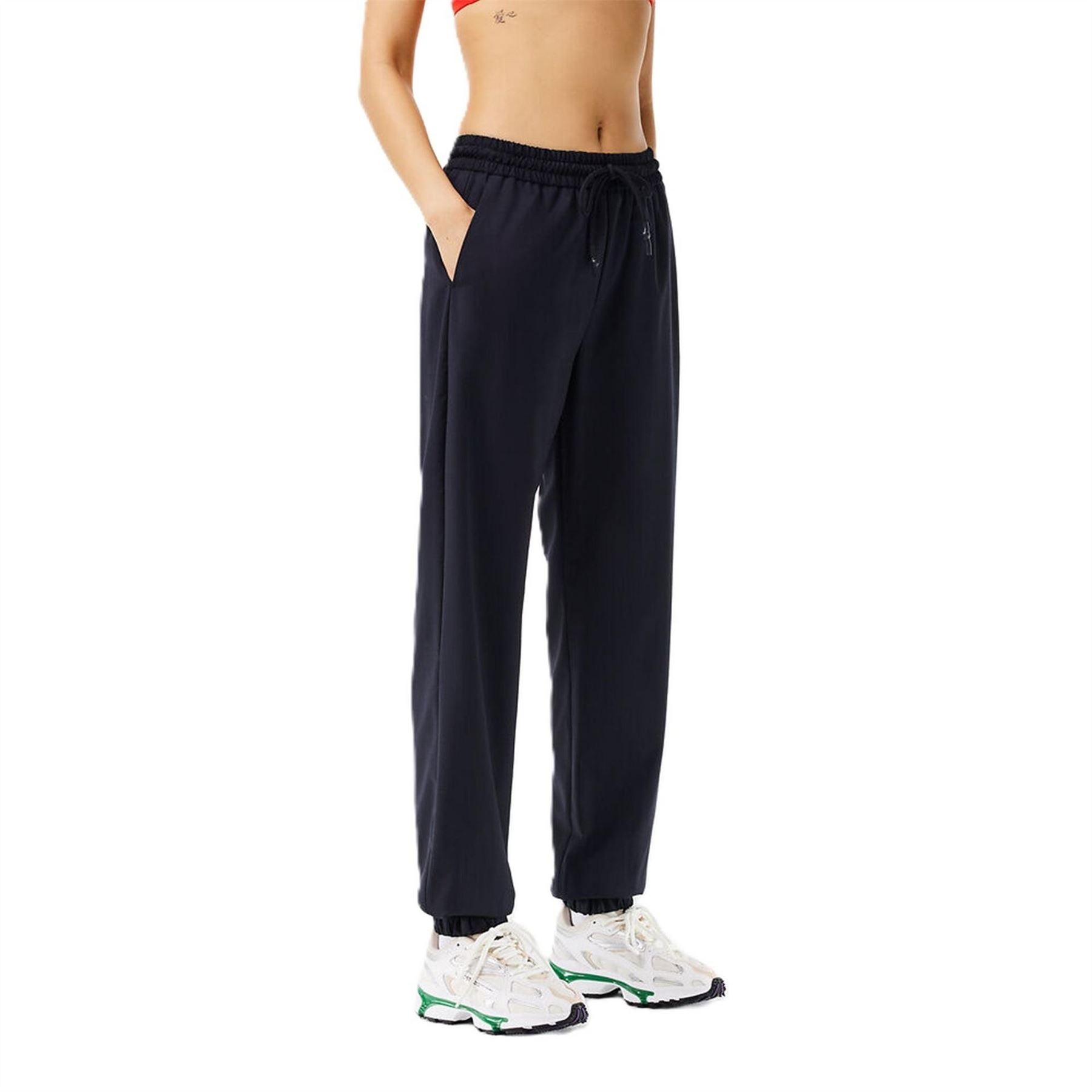 Lacoste Solid Patterned Straight Joggers