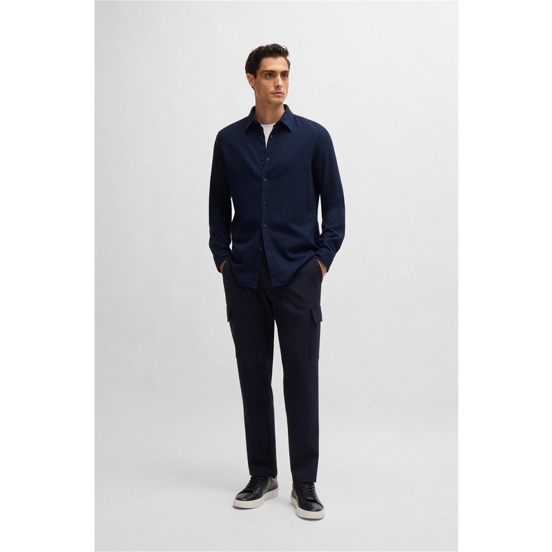 Boss C Roan Kent C 244 Black Long Sleeve Plain Shirt