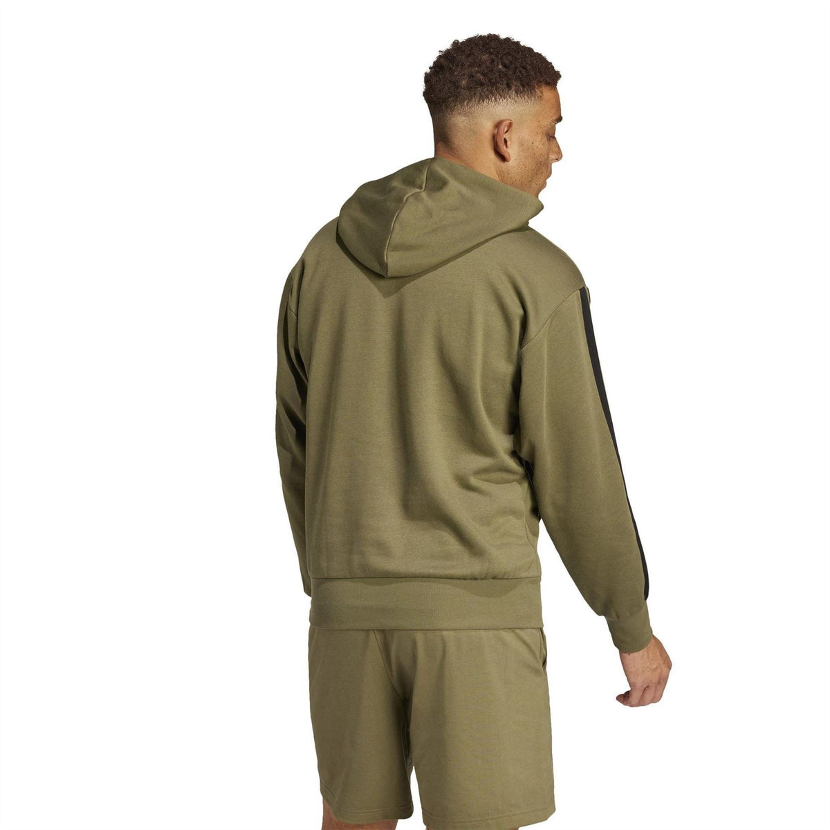 adidas Mens Fleece 3 Stripes Hoodie