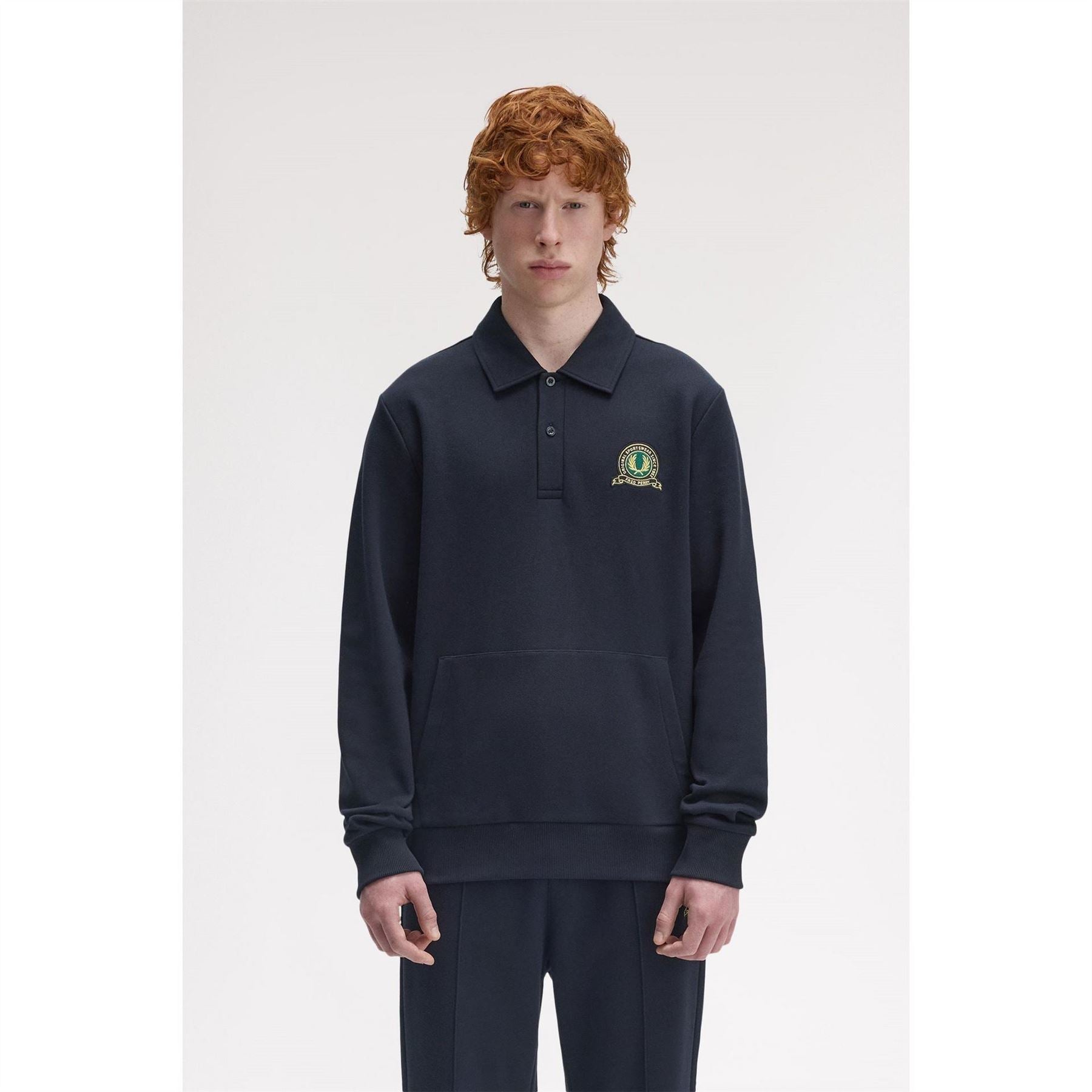 Fred Perry Badge Collar Crew Sweatshirt