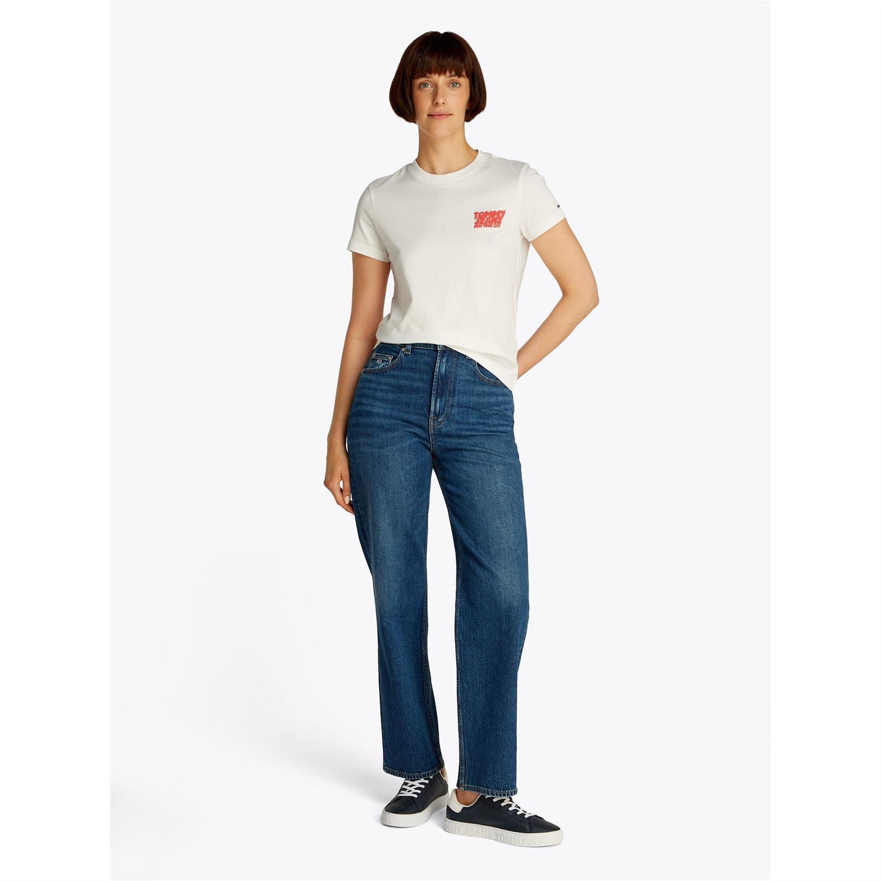 Tommy Jeans Regular Fit Lettering Crew Neck T-Shirt