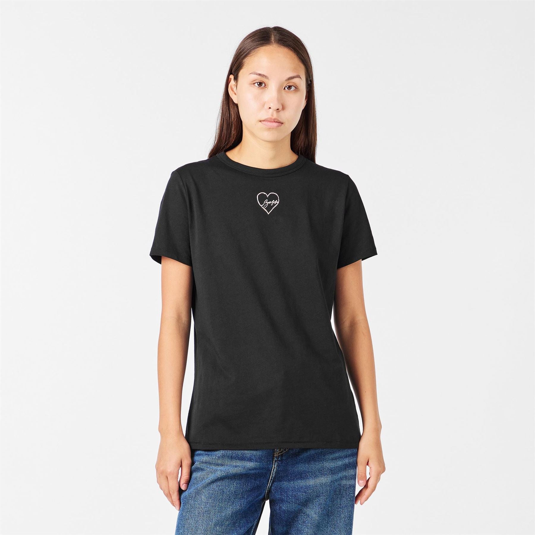 Boss Crystal Logo Crew Neck Short Sleeve T-Shirt
