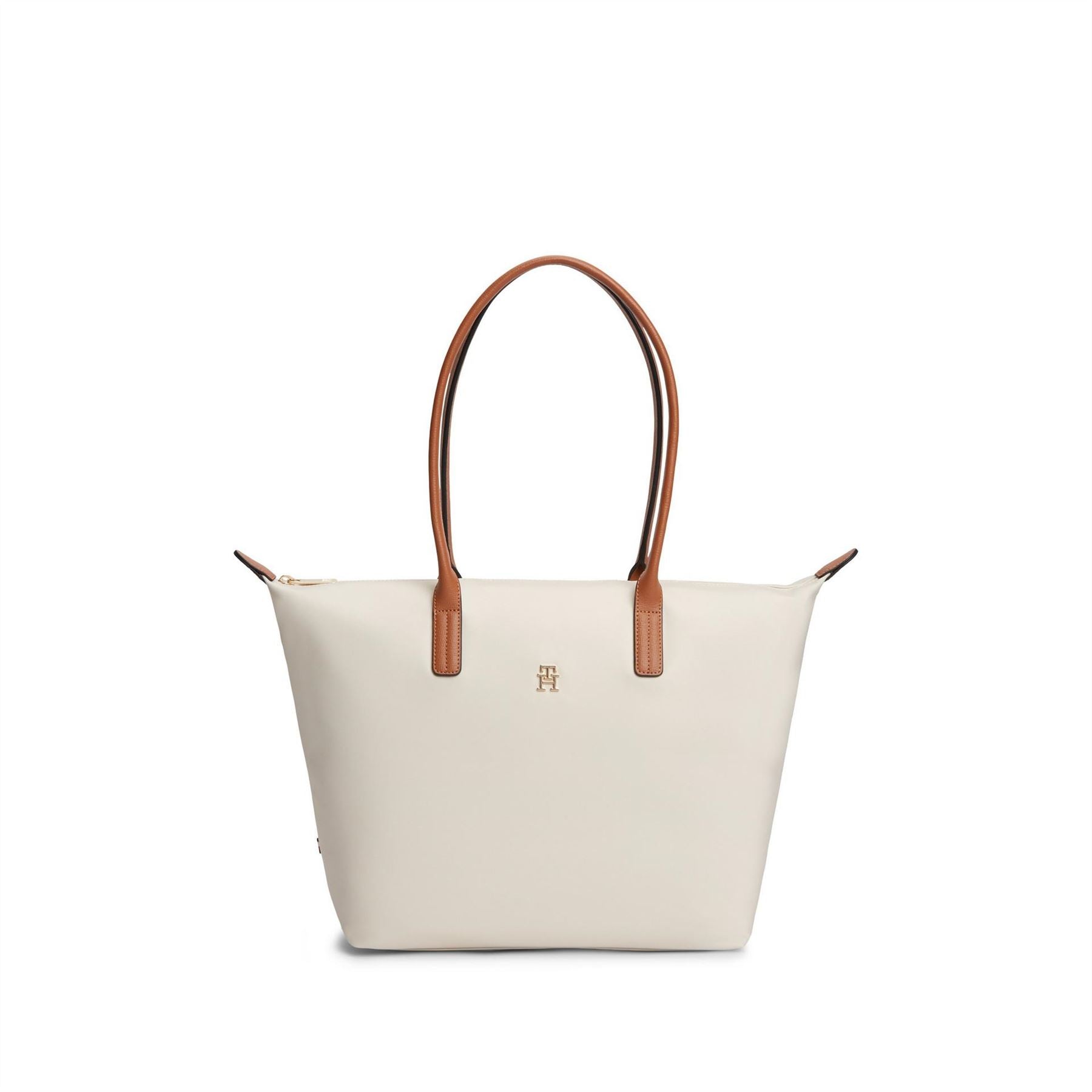 Tommy Hilfiger Popette Trapezoid Shape Tote Bag with Gold Tone Hardware