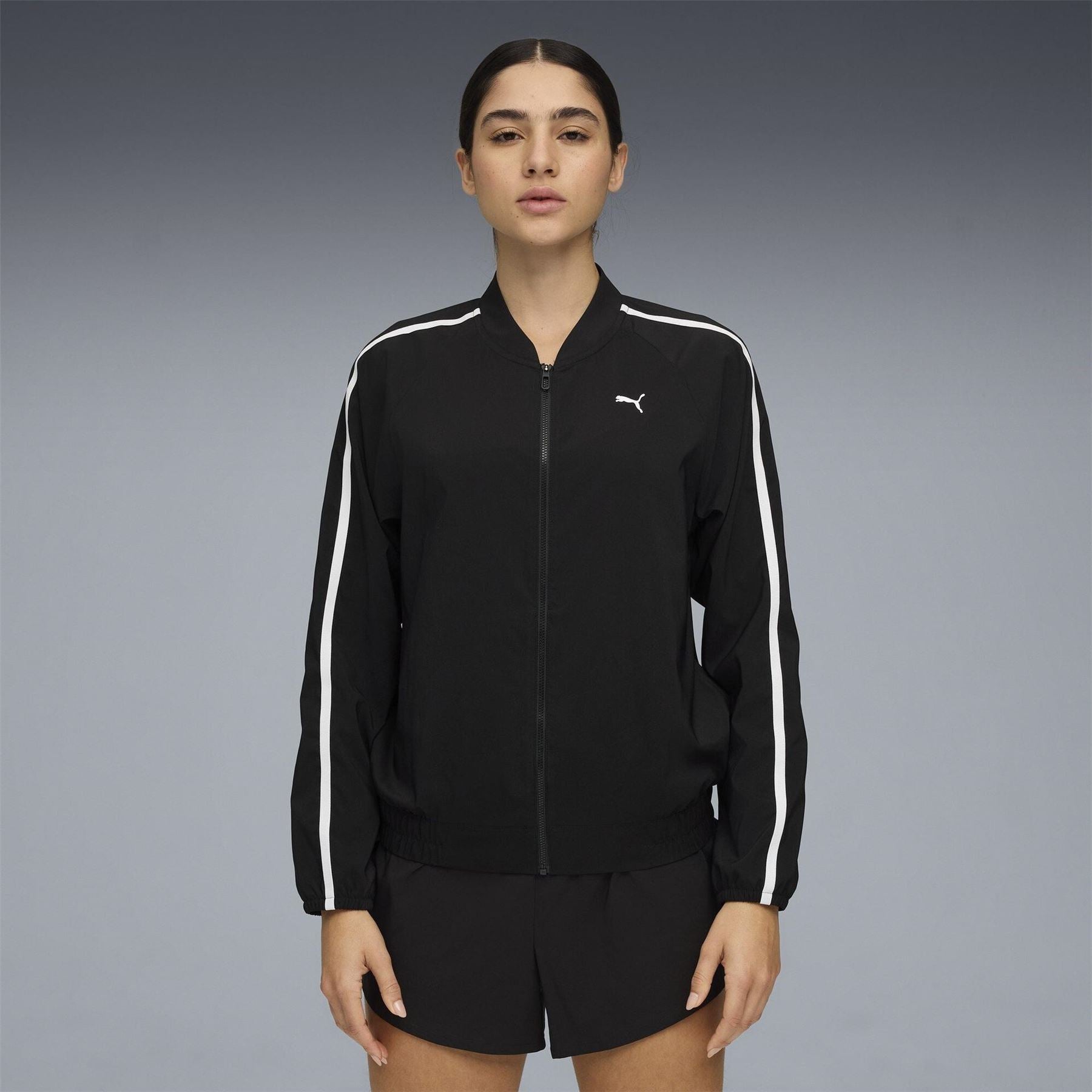 Puma Floral Ribbon Woven Full Zip Tracksuit Top