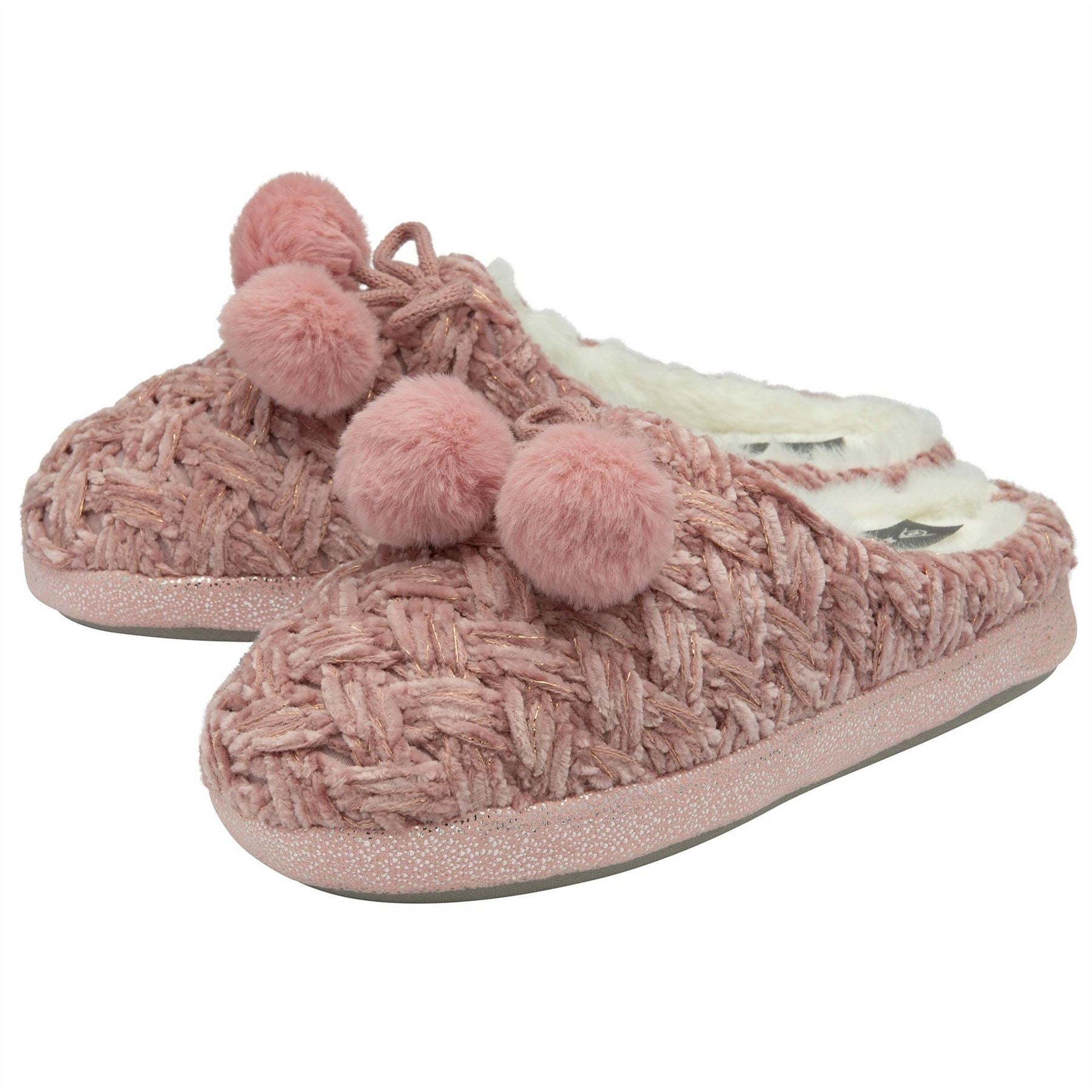 Dunlop Textured Slip on Knit Mules