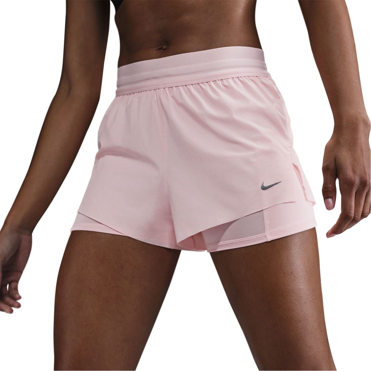 Nike Womens Dri Fit Swift Mid Rise 3 2 In 1 Shorts