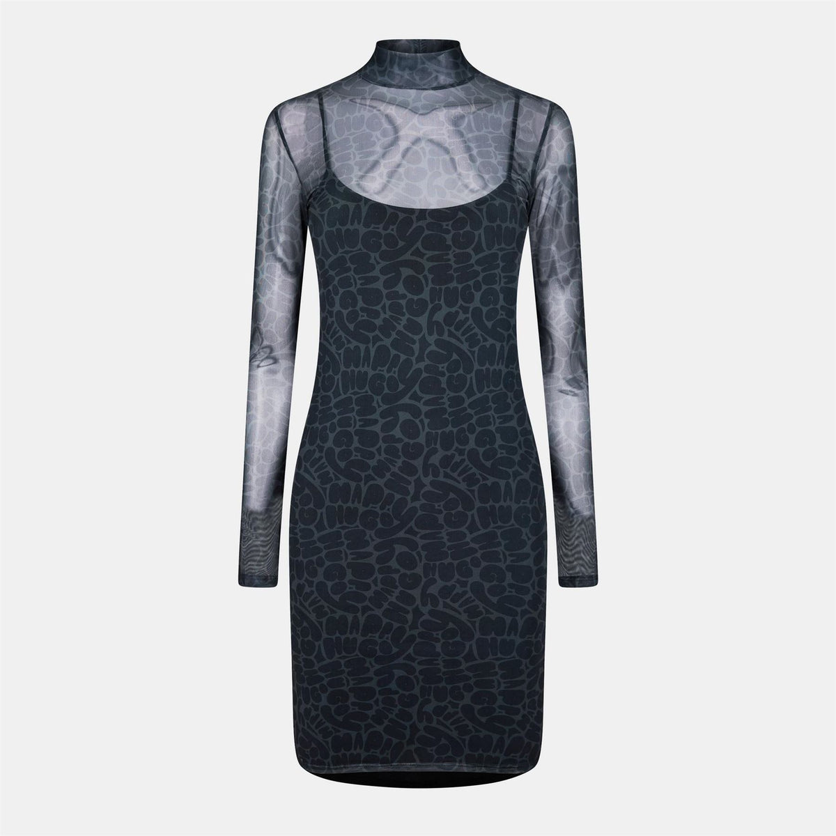 Hugo High Neck Mini Bodycon Dress
