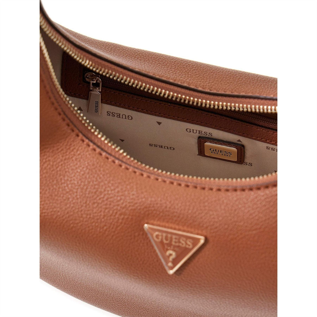Guess Evie Crescent Shape Hobo Bag with Silver Tone Hardware