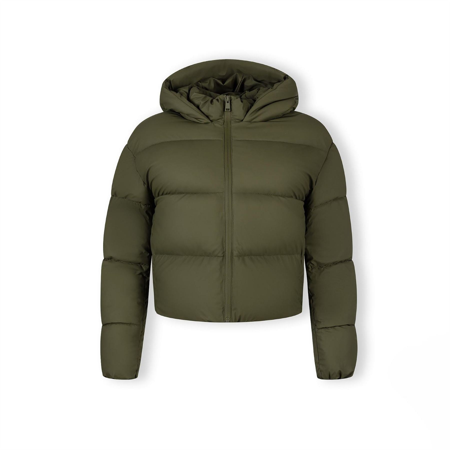Minoti Women Short Water Repellent Quilted Jacket With Hood Khaki