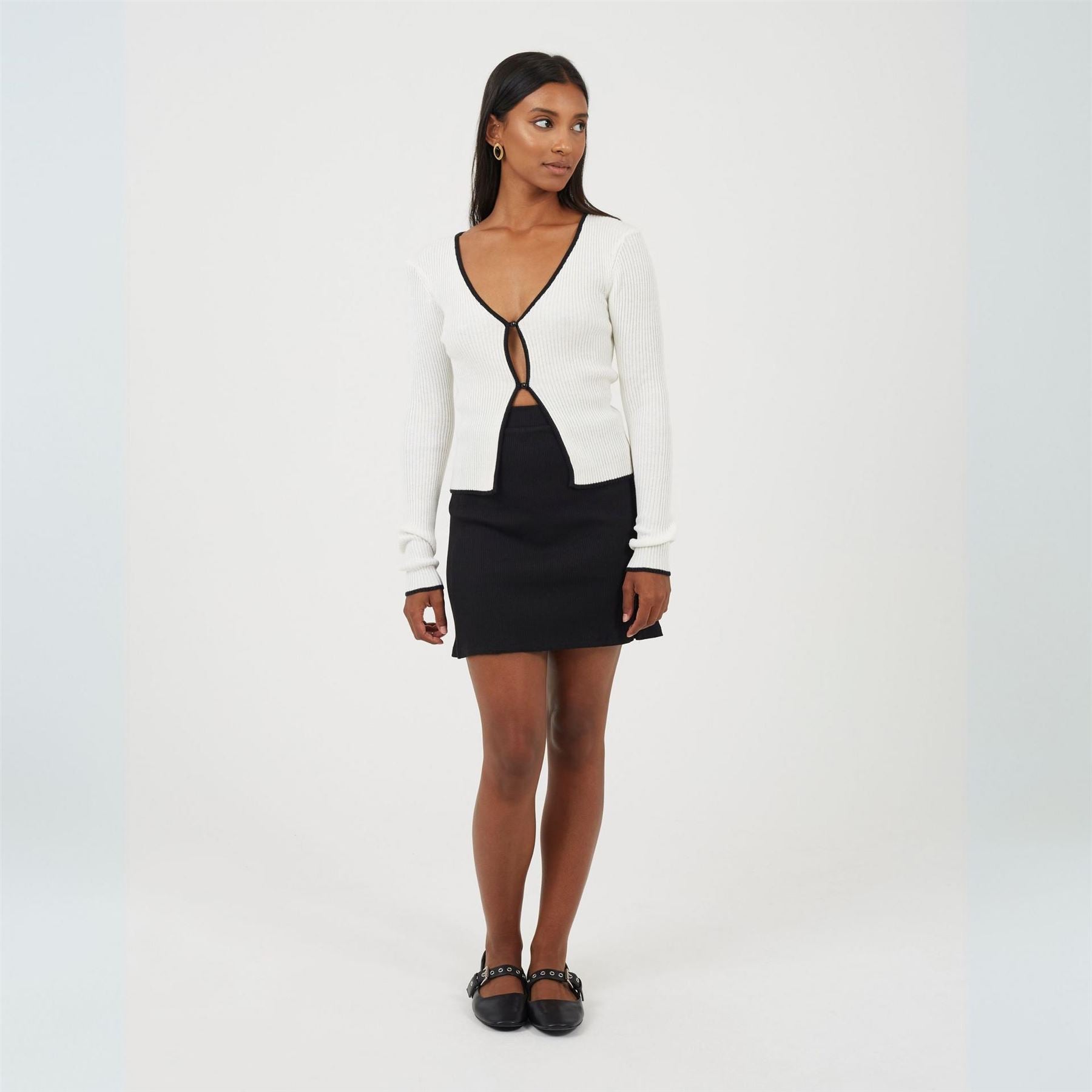 Brave Soul Womens Mini Skirt With Split Hem Detail