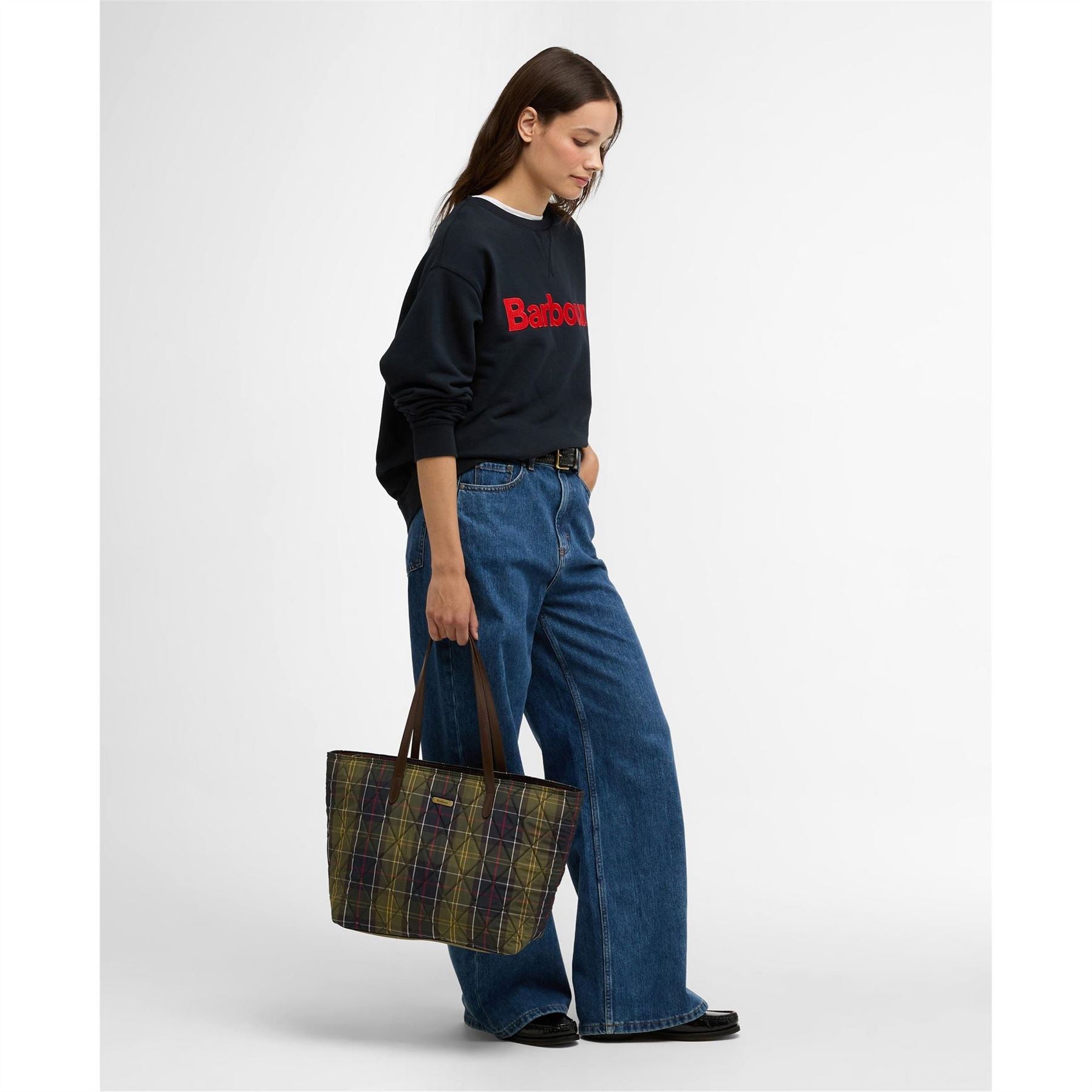 Barbour Wetherham Quilted Tartan Tote Bag