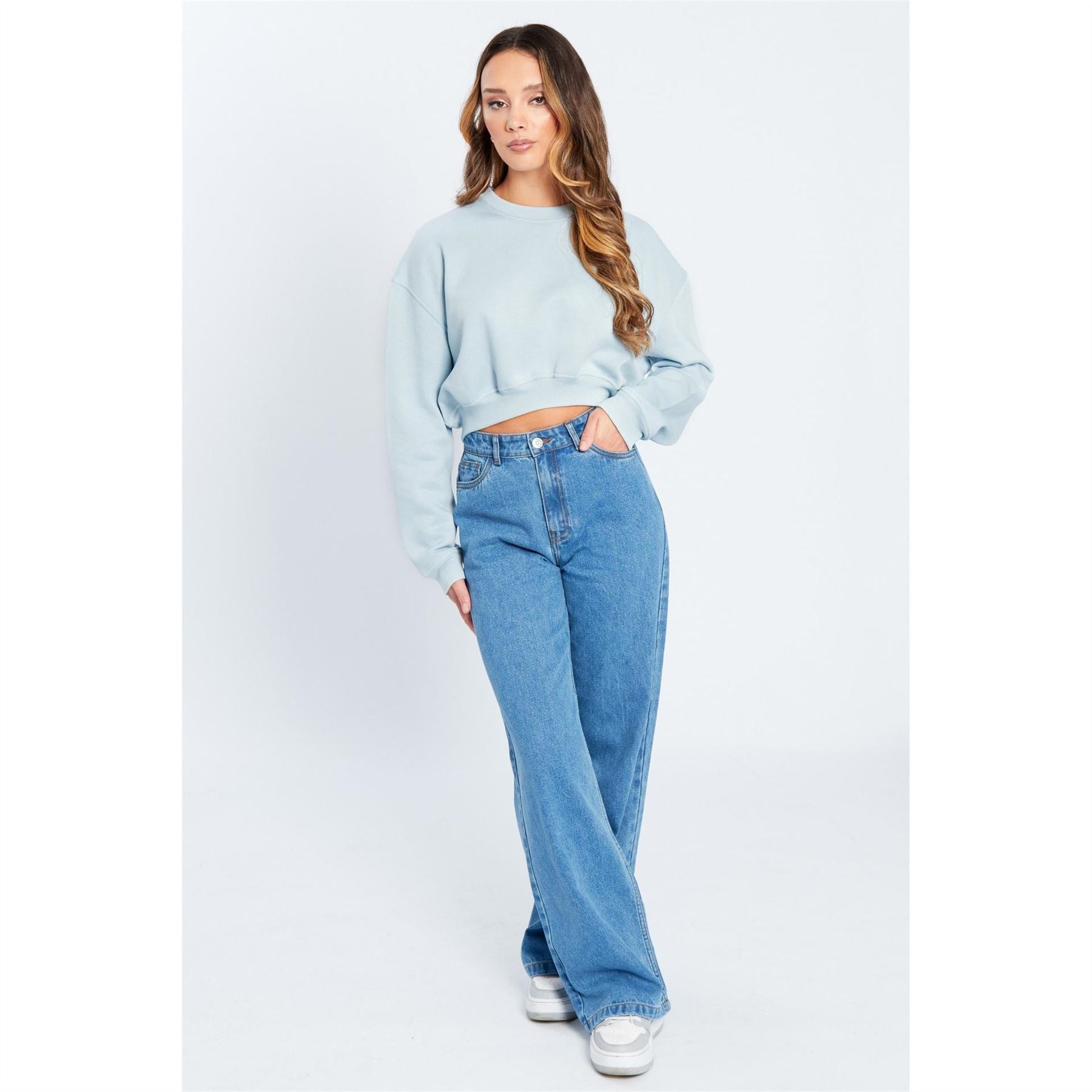 Be You Cropped Crew Neck Relaxed Fit Sweatshirt