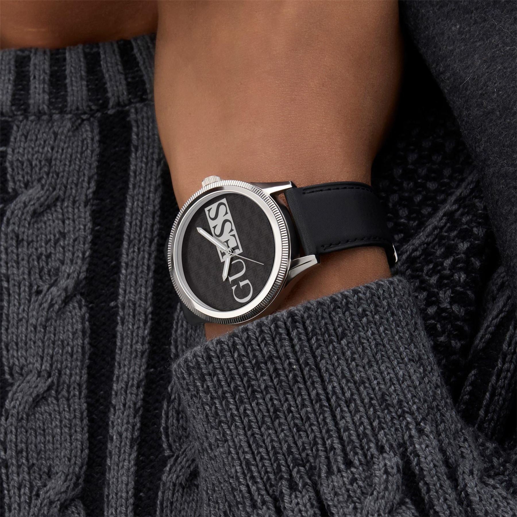 Guess Reputation Fashion Leather Single Wrap Analogue Watch