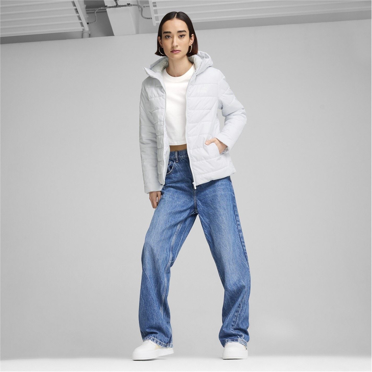 Puma Womens Essentials Hooded Padded Jacket