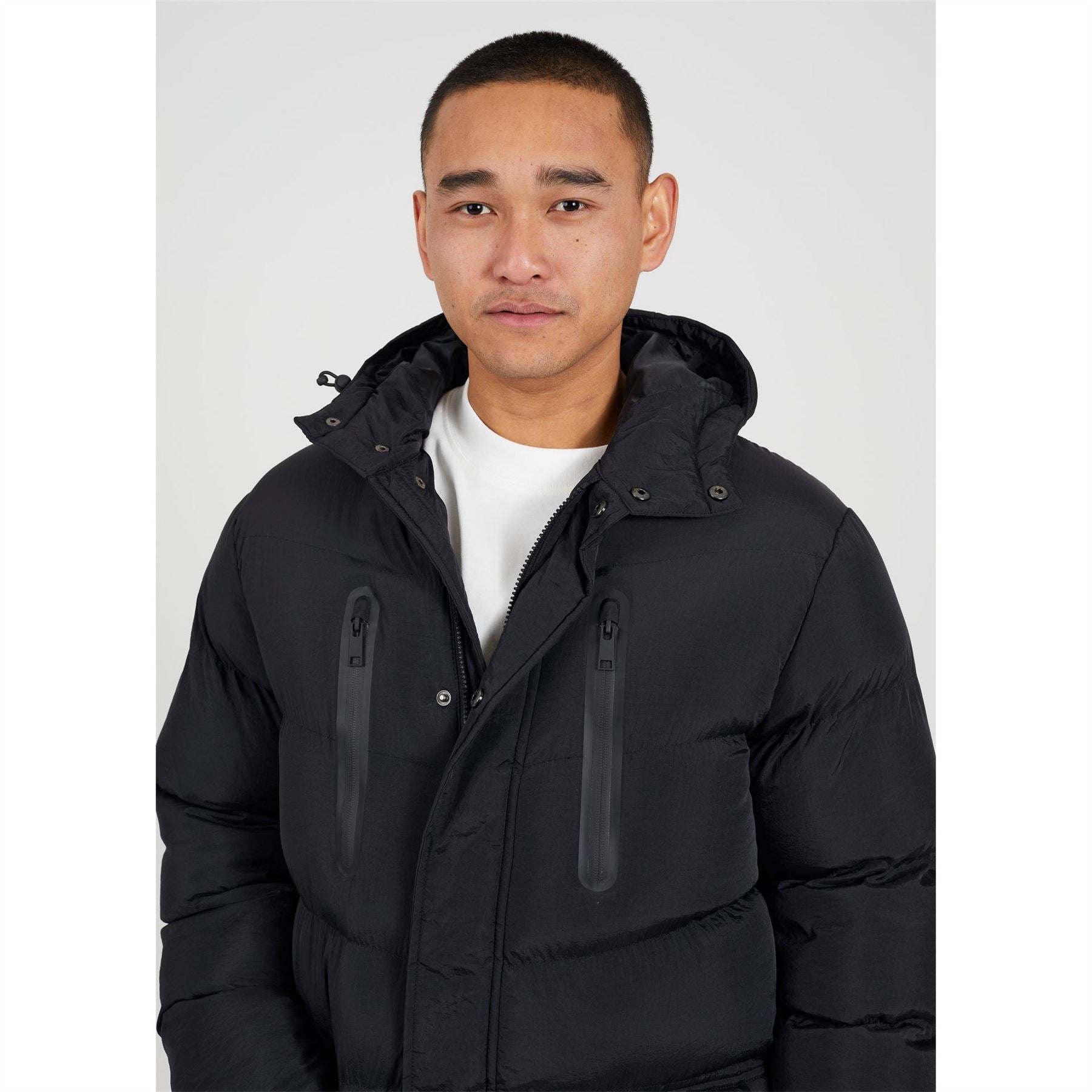 Brave Soul Long Sleeve Short Puffer Jacket