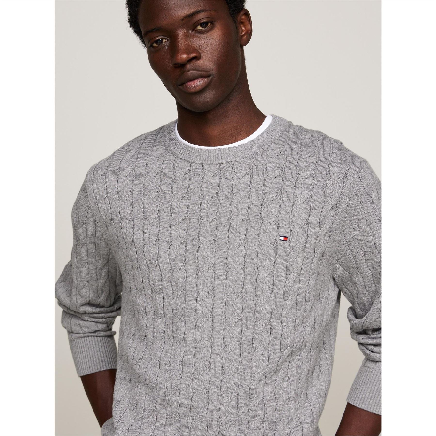 Tommy Hilfiger Hilfiger Classic Cotton Cable Crew Neck