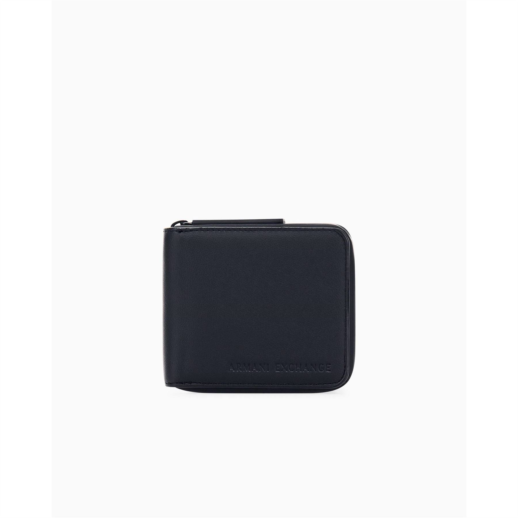Armani Exchange Square Shape Billfold Wallet with Embossed Logo