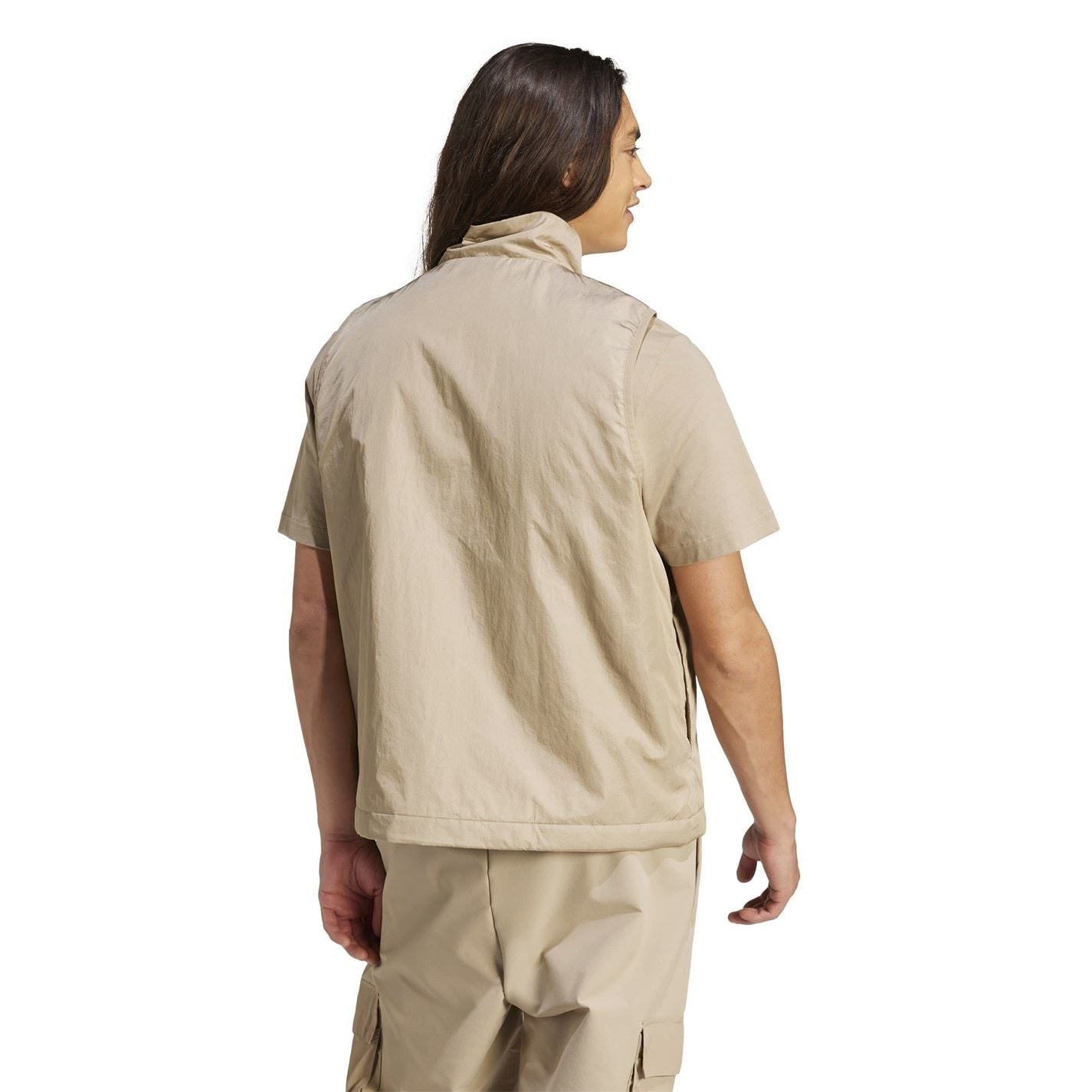 adidas Solid Patterned Funnel Neck Gilet