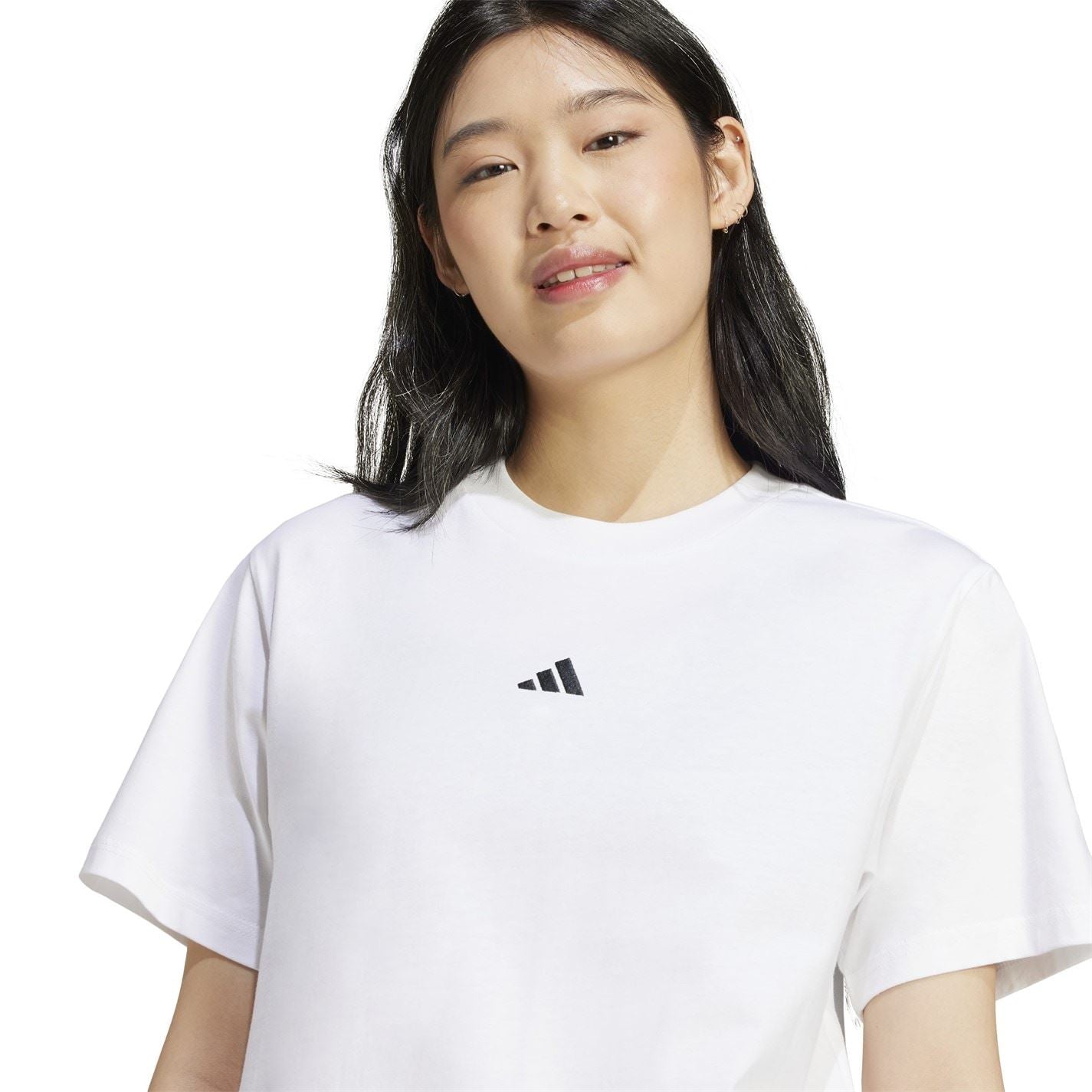 adidas Womens Essentials Small Logo Cotton T-Shirt