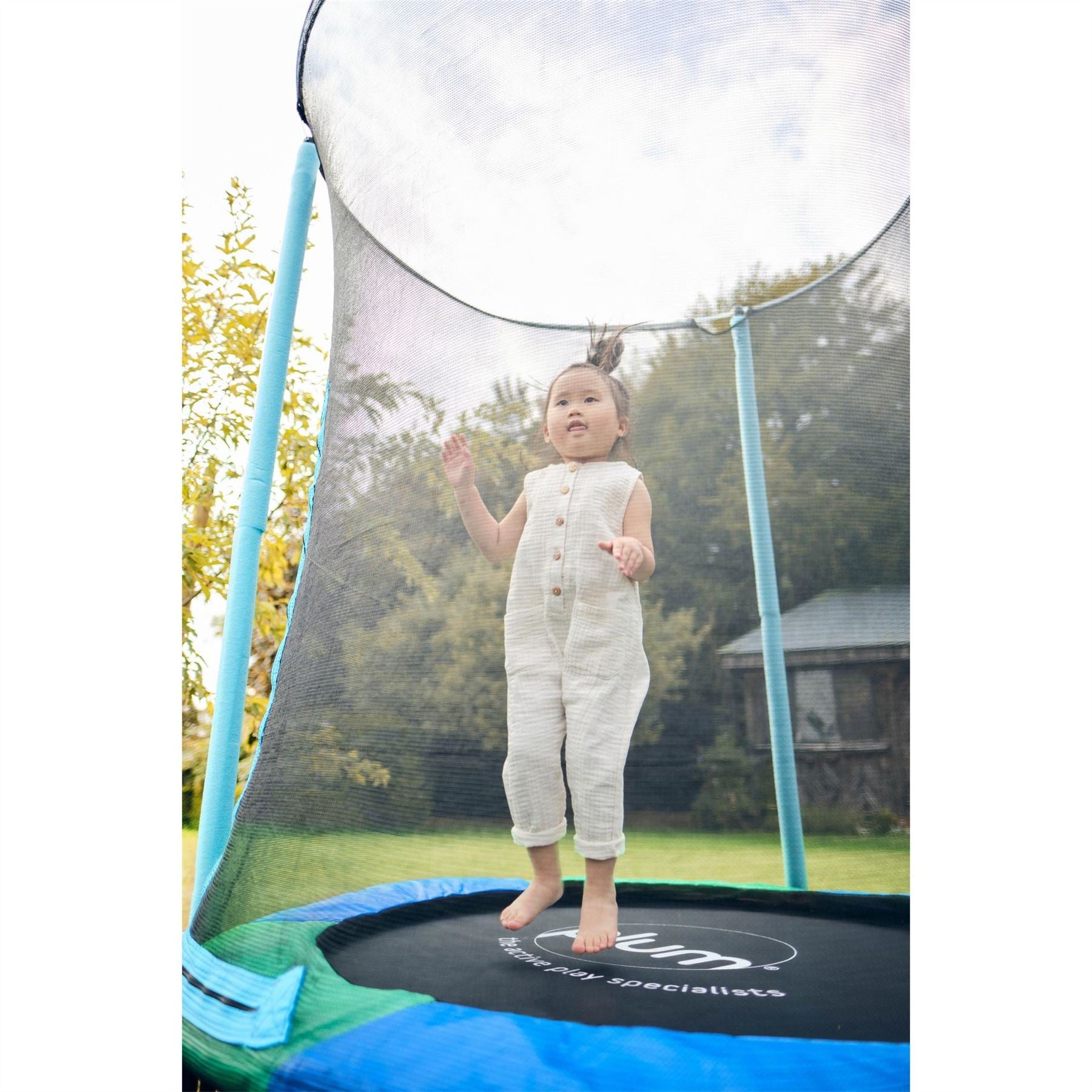 Plum Play Junior Springsafe Trampoline  And  Enclosure   Blue Green