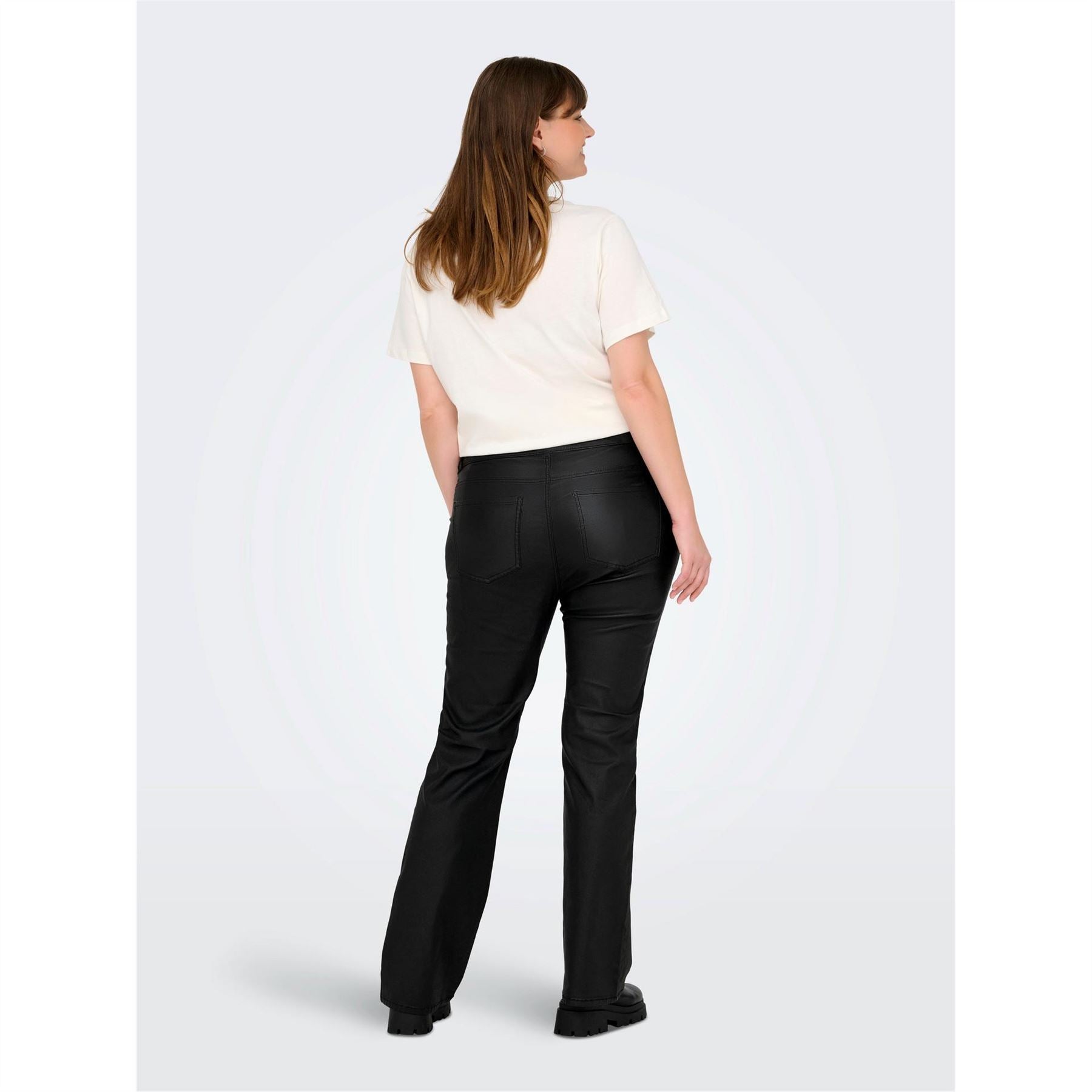 Only Solid Patterned Flared Trousers