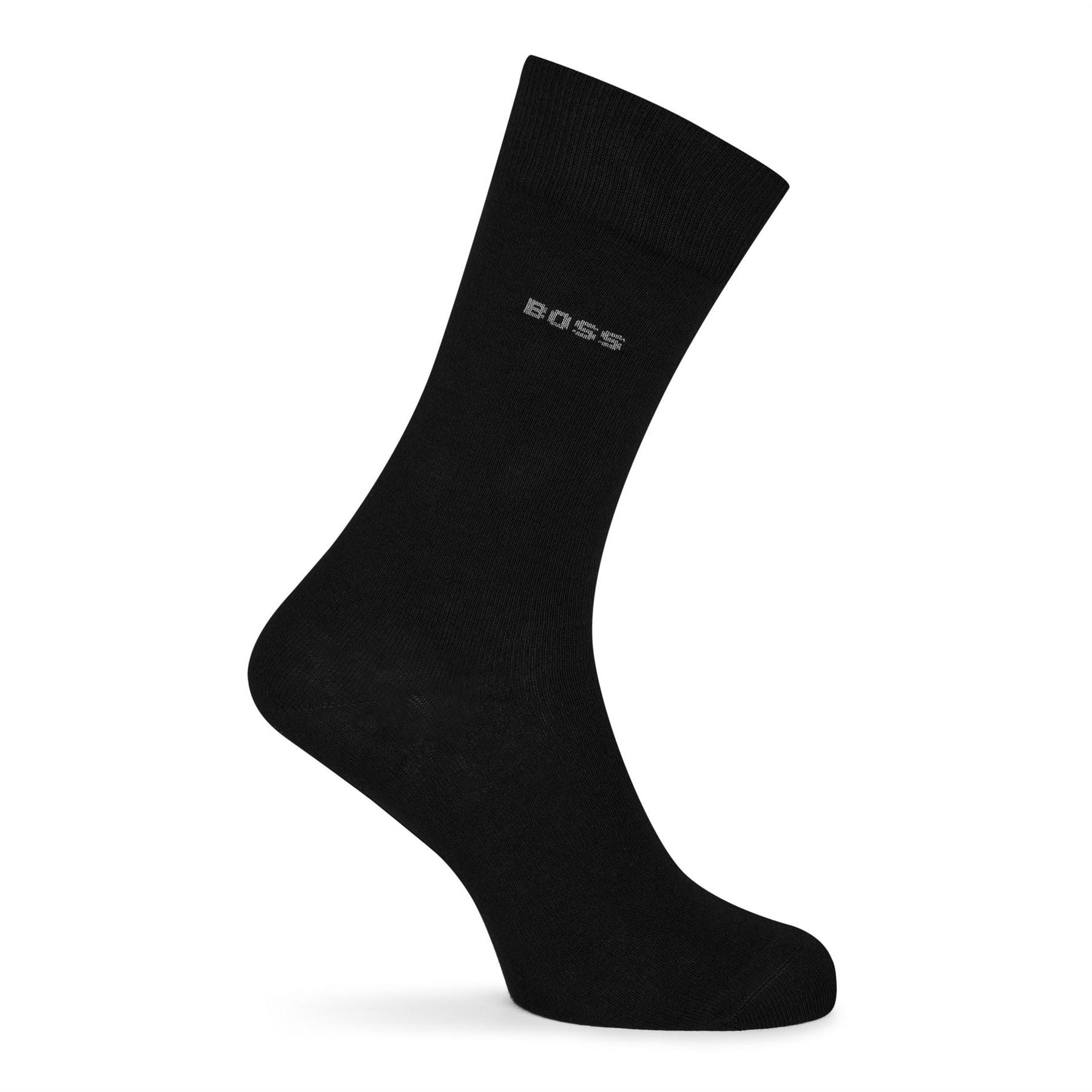 Boss 2 Pack Iconic Stripe Lettering Crew Socks