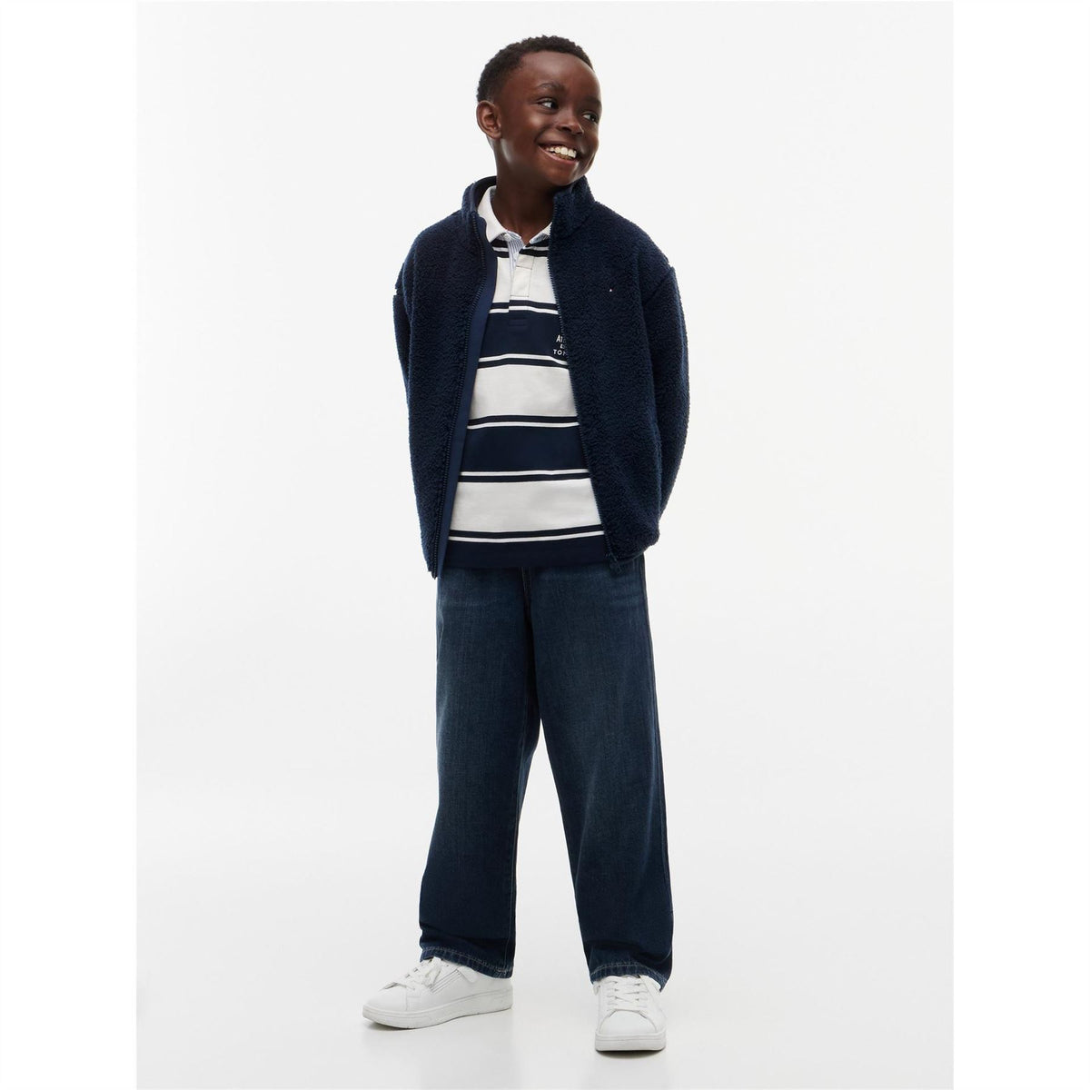 Tommy Hilfiger Flag Graphic Mock Neck High Collar Long Sleeve Sweatshirt