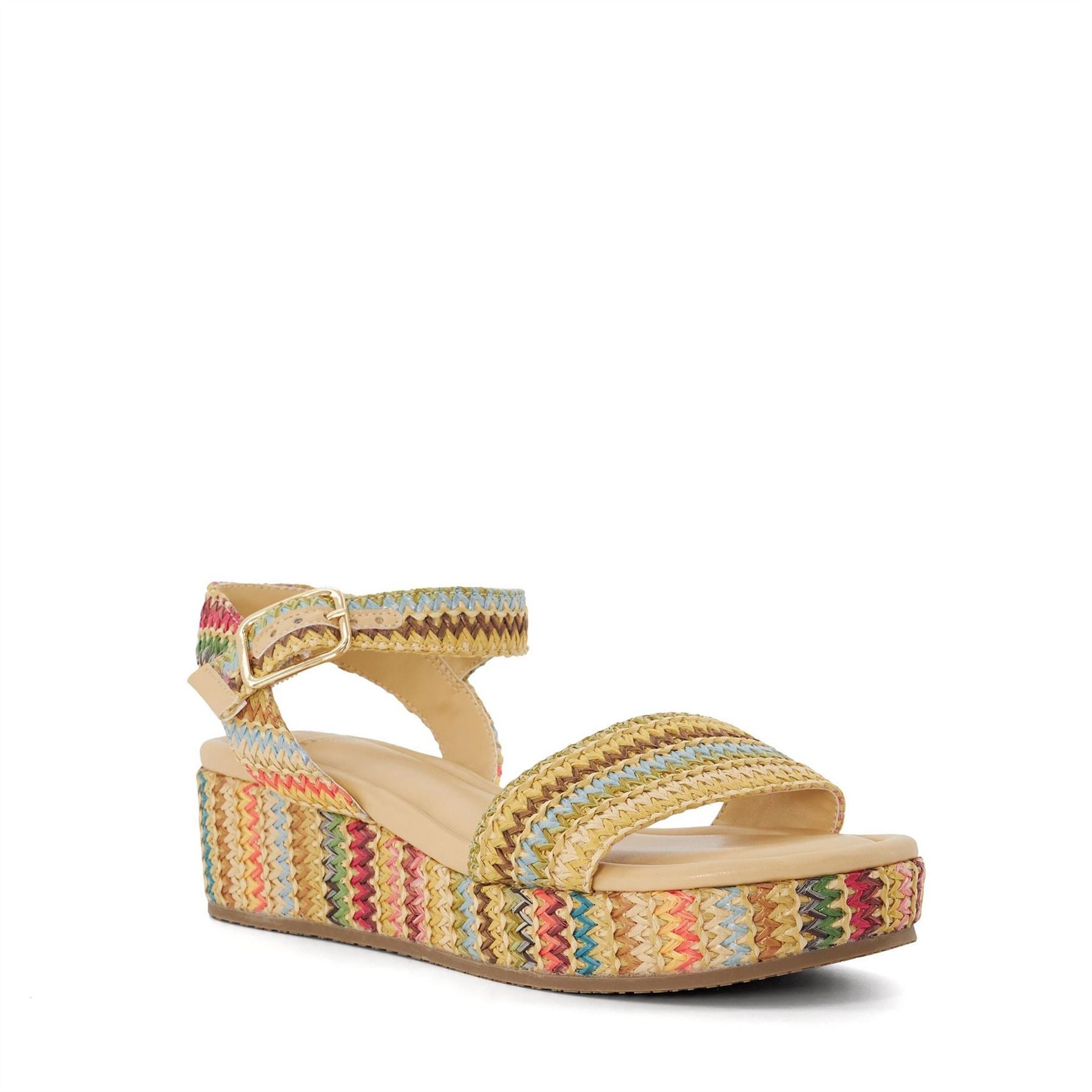 Dune London Lo Lazer Open Toe Flat Slide Sandals