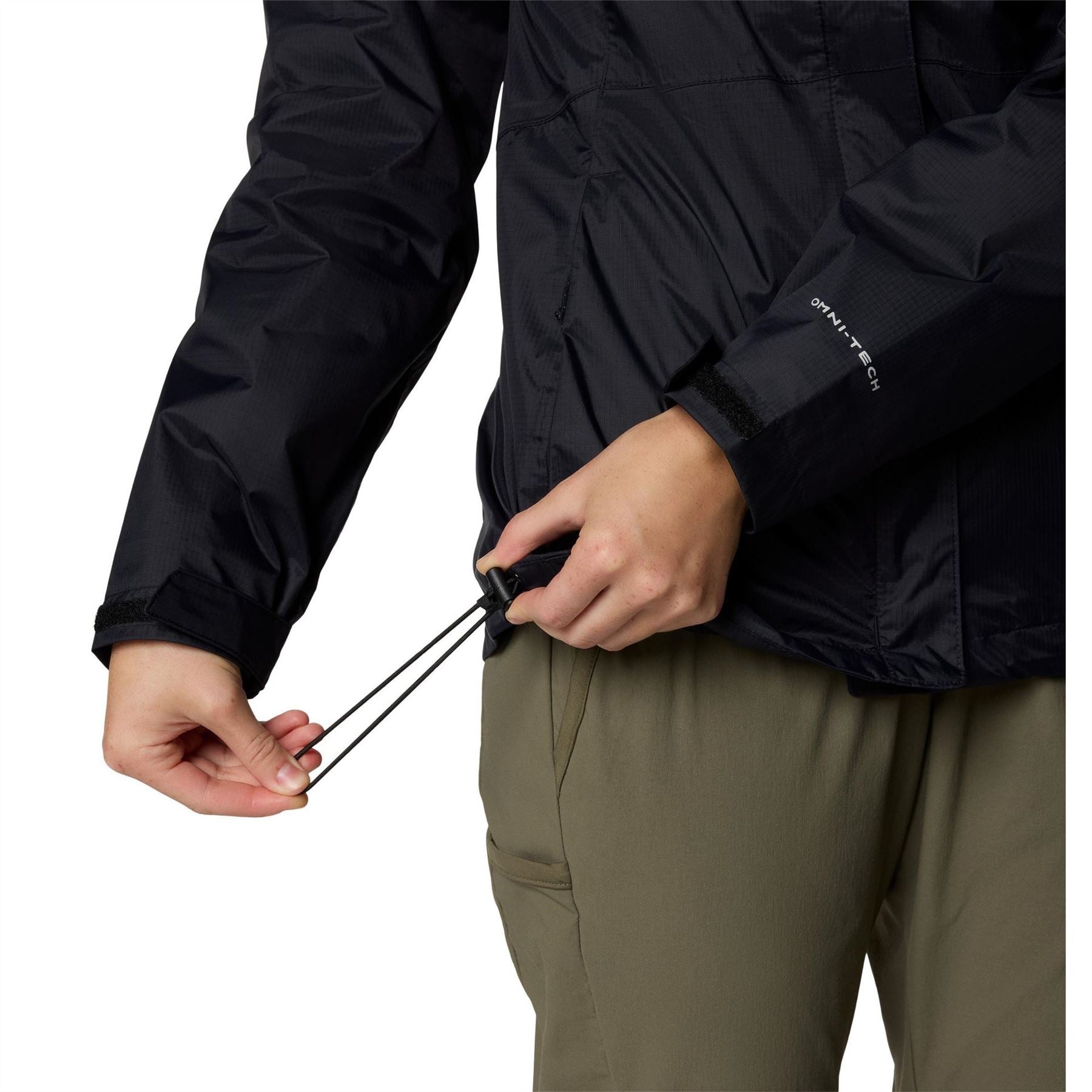 Columbia Pour Solid Patterned Hooded Rain Jacket