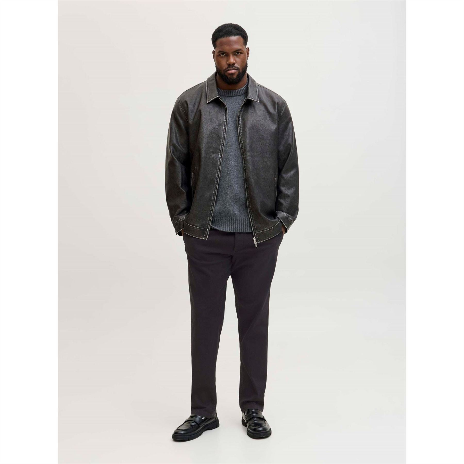 Jack and Jones Marco Dave Solid Patterned Straight Leg Chinos