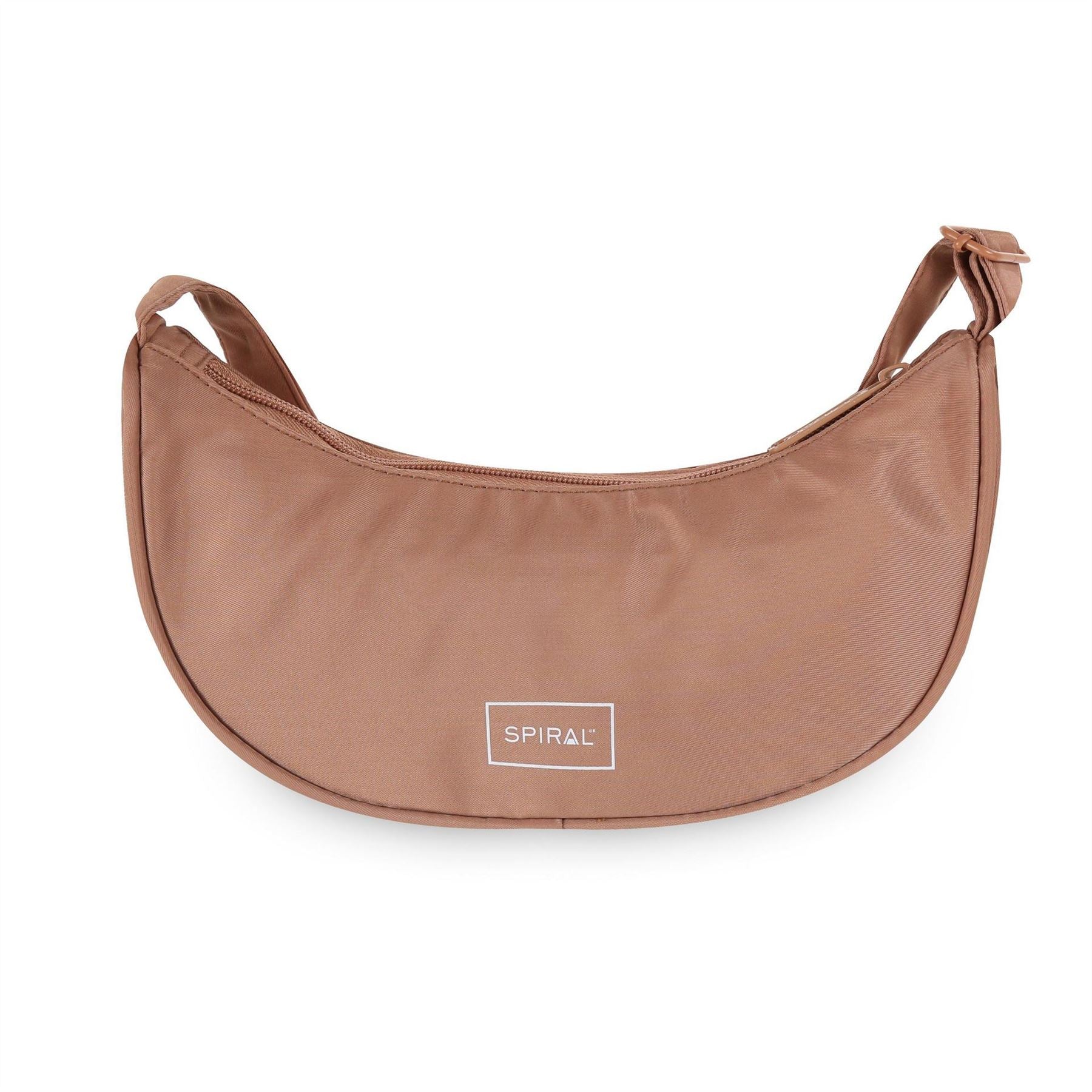 Spiral Cali Crescent Shape Cross Body Bag with Logo Patch