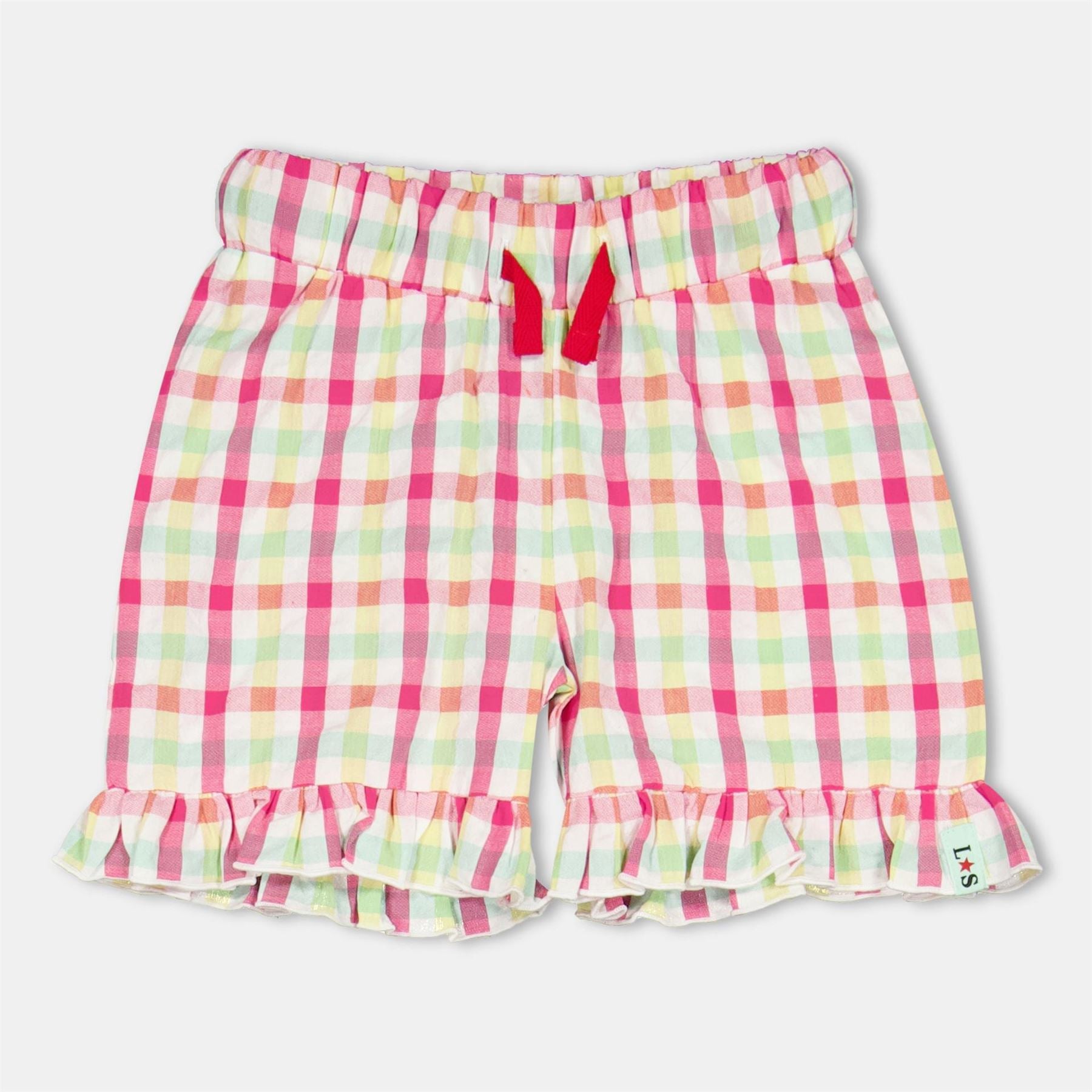 Lilly and Sid Picnic Check Plaid Ruffle Hem Shorts