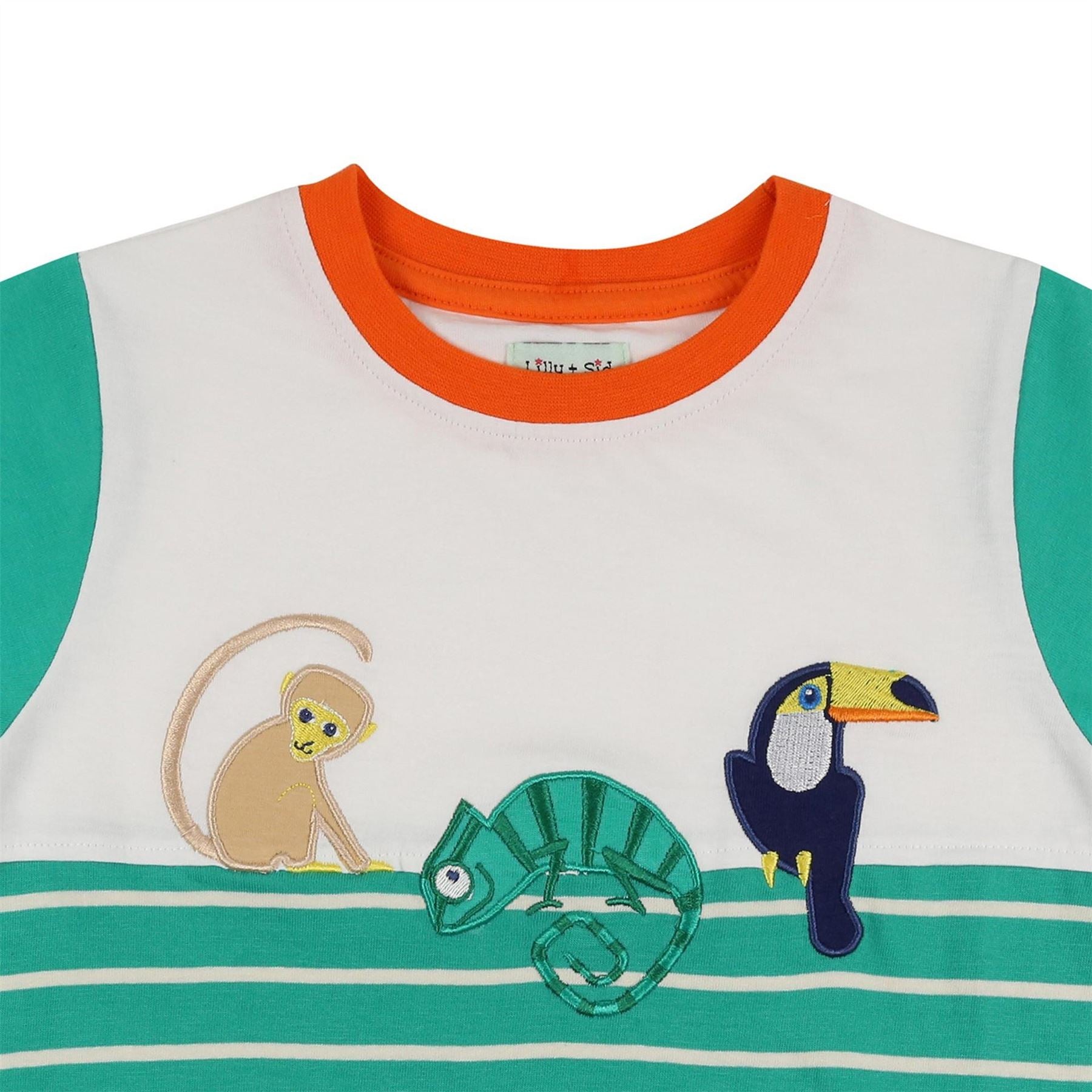 Lilly and Sid  And  Sid Green Animal Kingdom Applique T-Shirt